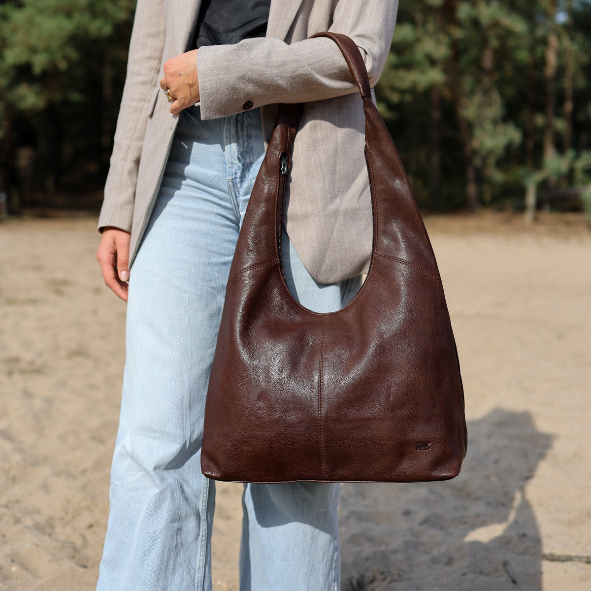 Shopper/pouch bag 'Pauline' cognac