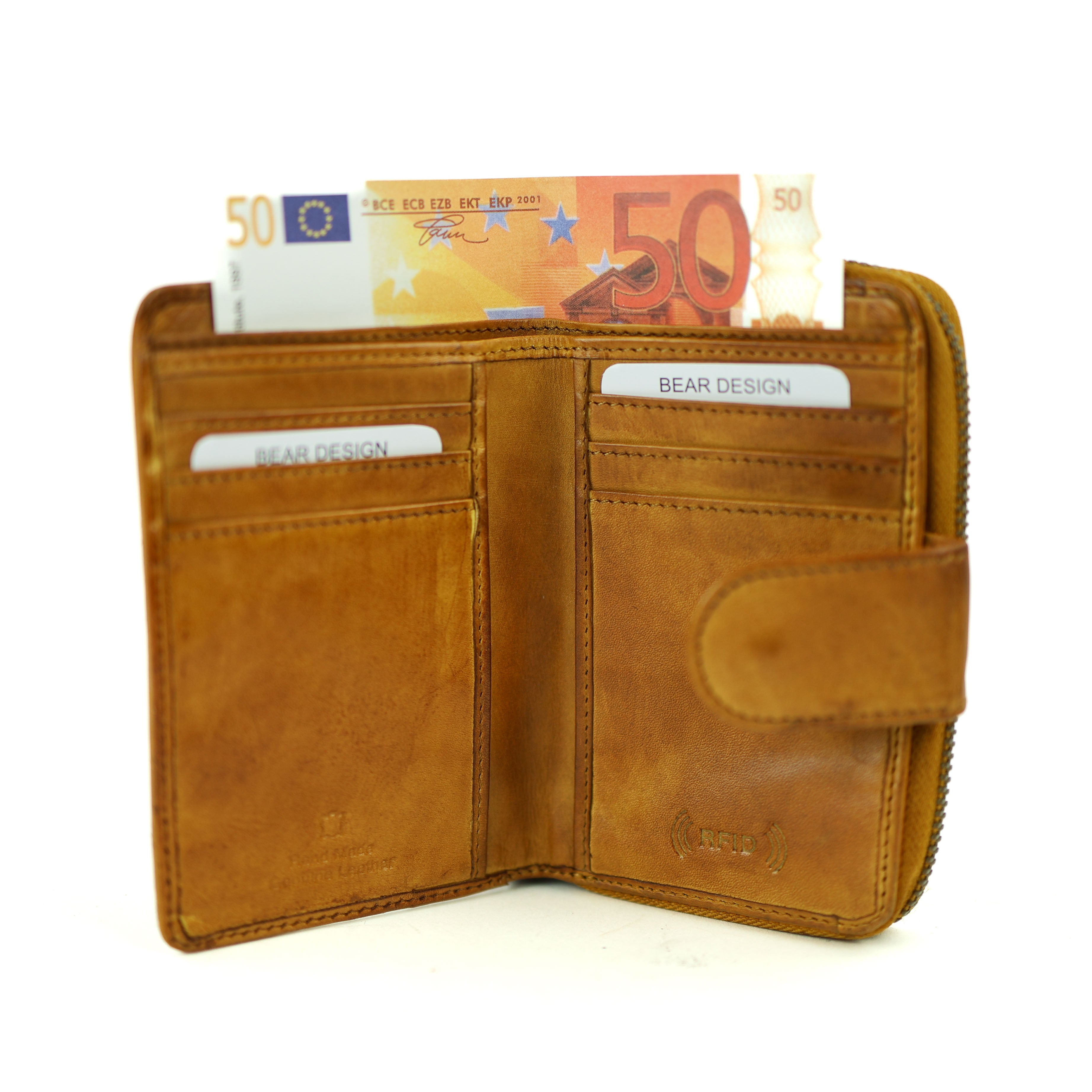 Zipper wallet 'Loet' yellow ocher - CL 13550