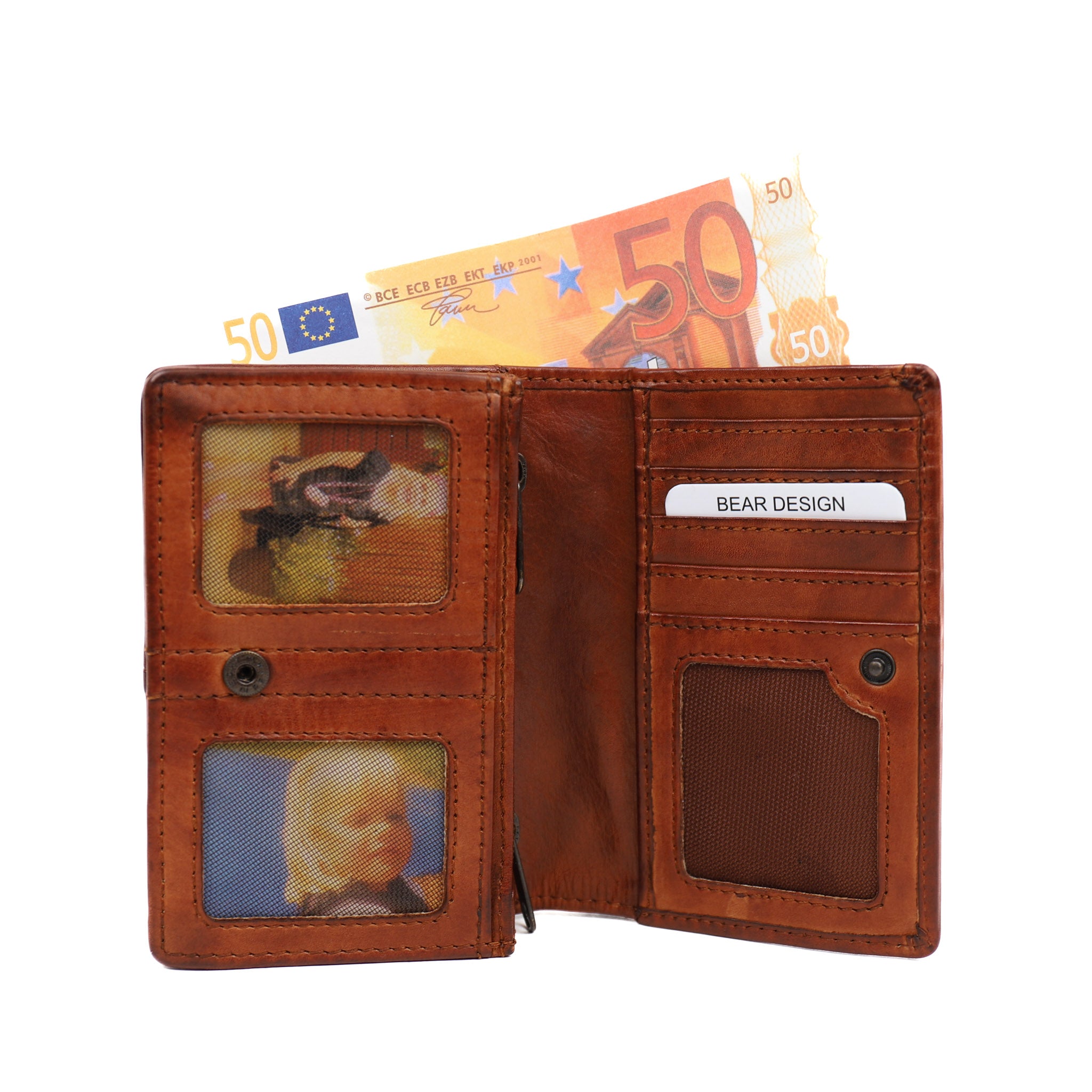 Flap wallet 'Nina' cognac