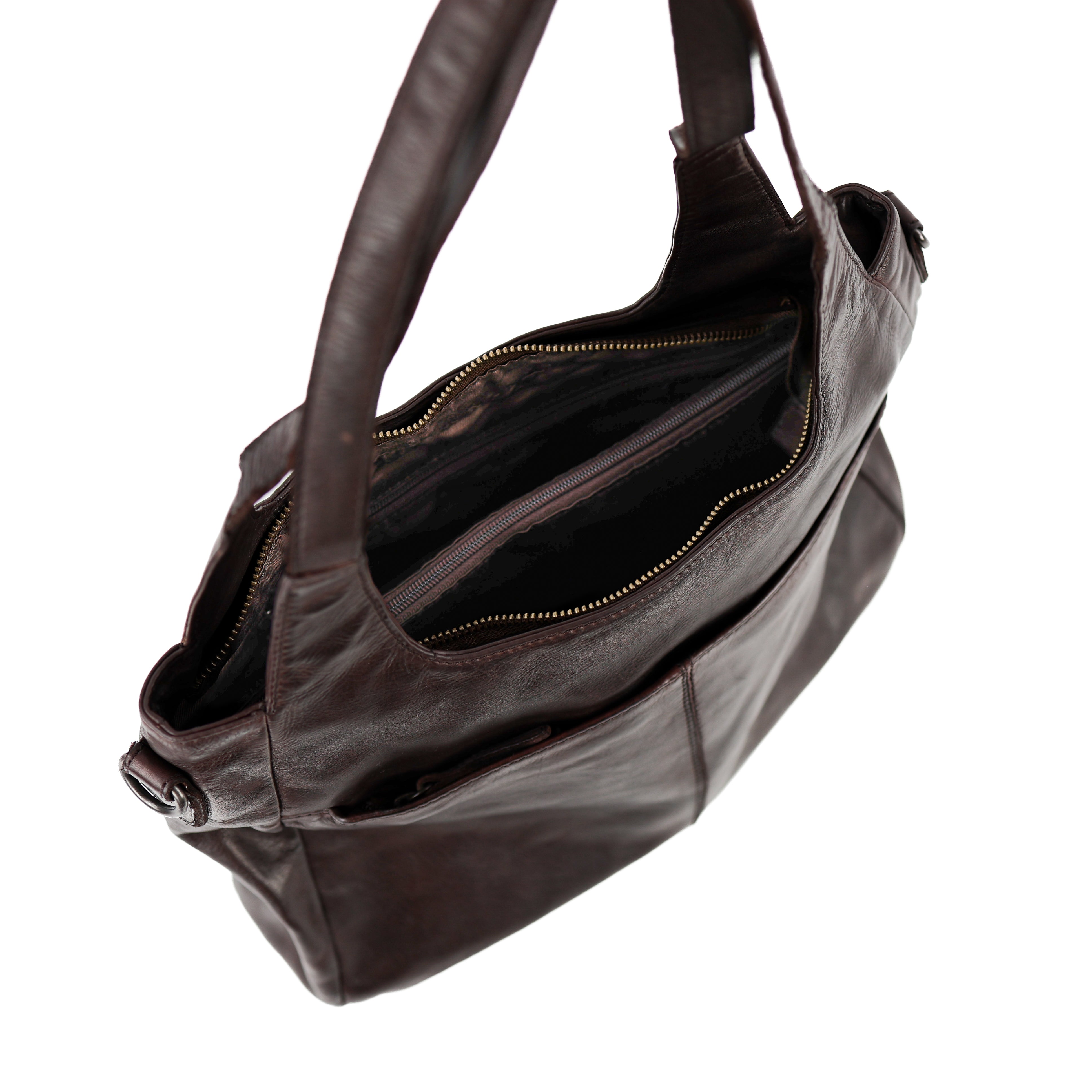 Hand/shoulder bag 'Els' dark brown