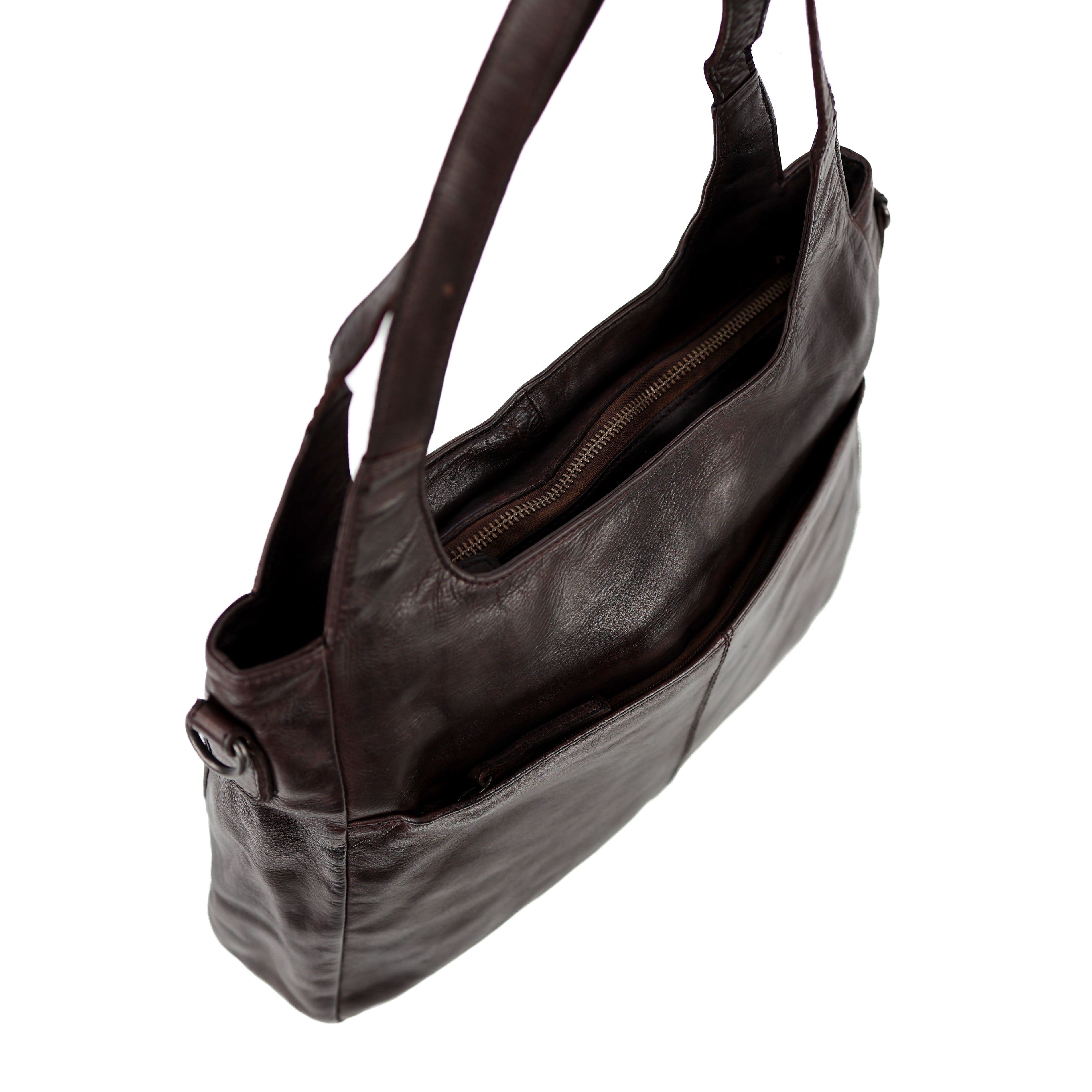 Hand/shoulder bag 'Els' dark brown