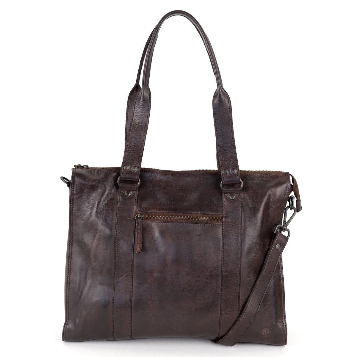 Hand-/schoudertas met laptopvak 15.6” 'Mea' donkerbruin