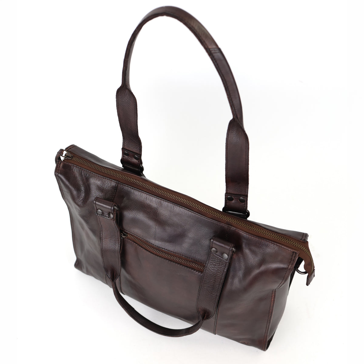 Hand/Shoulder Bag with Laptop Compartment 15.6” 'Mea' Dark Brown