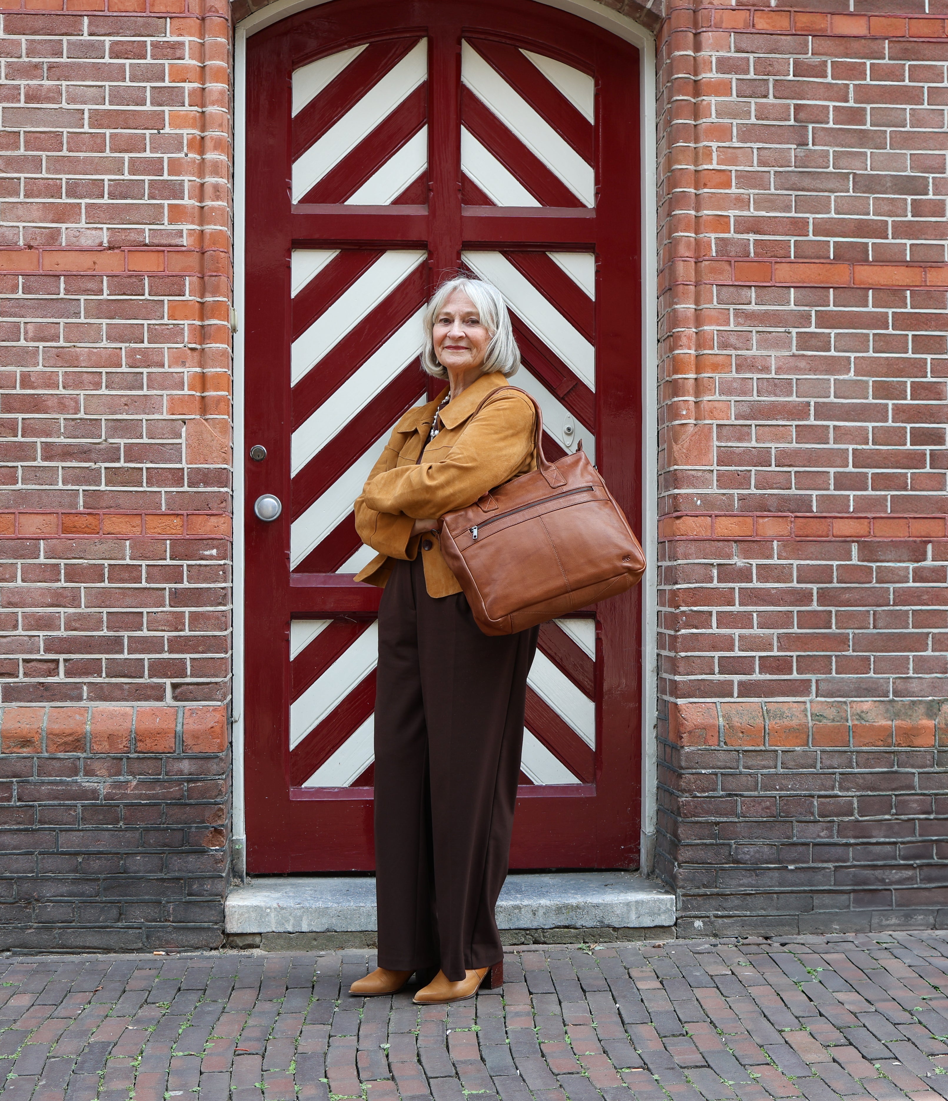 Hand-/schoudertas met laptopvak 'Maeve' rood