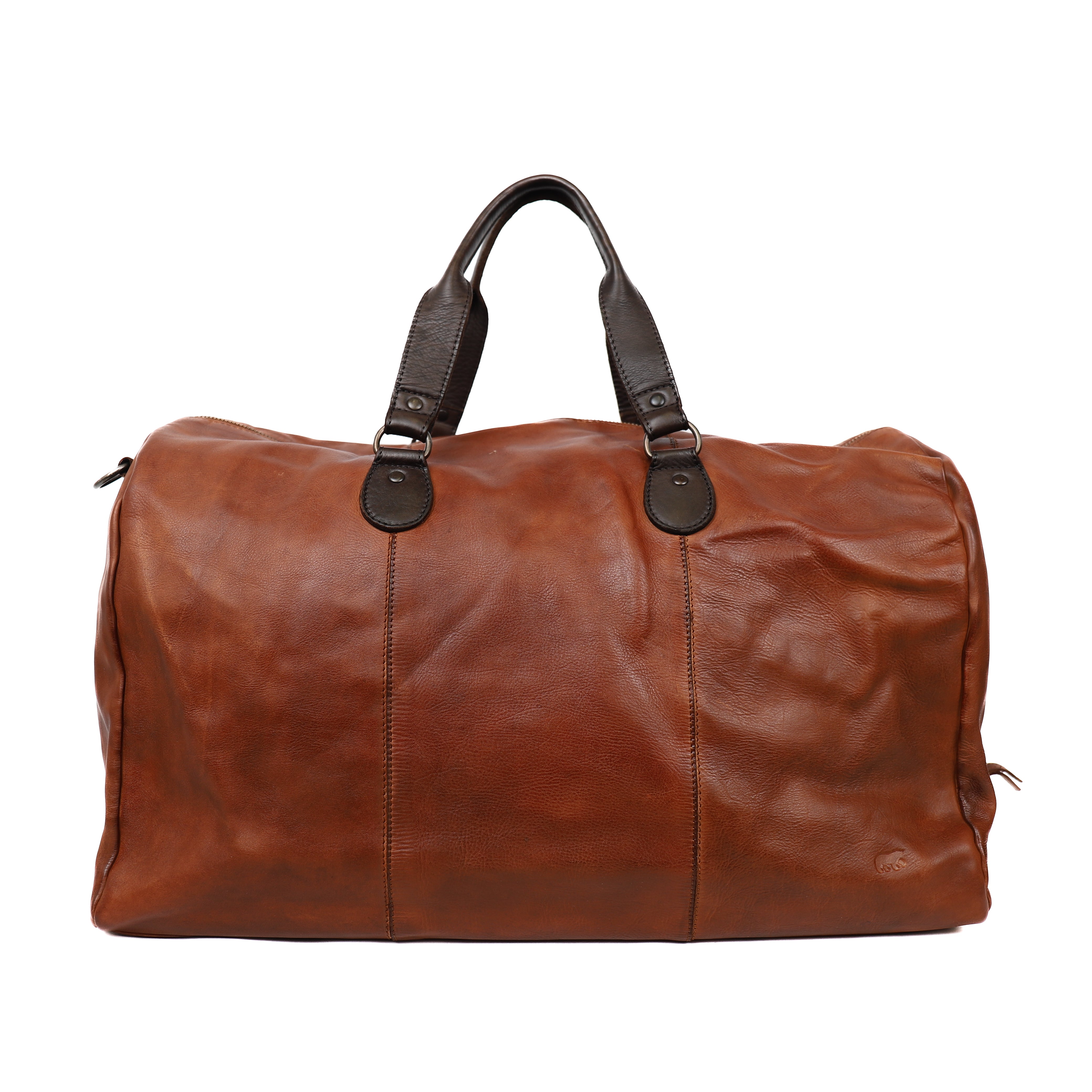 Weekend bag 'Lucien' cognac/brown