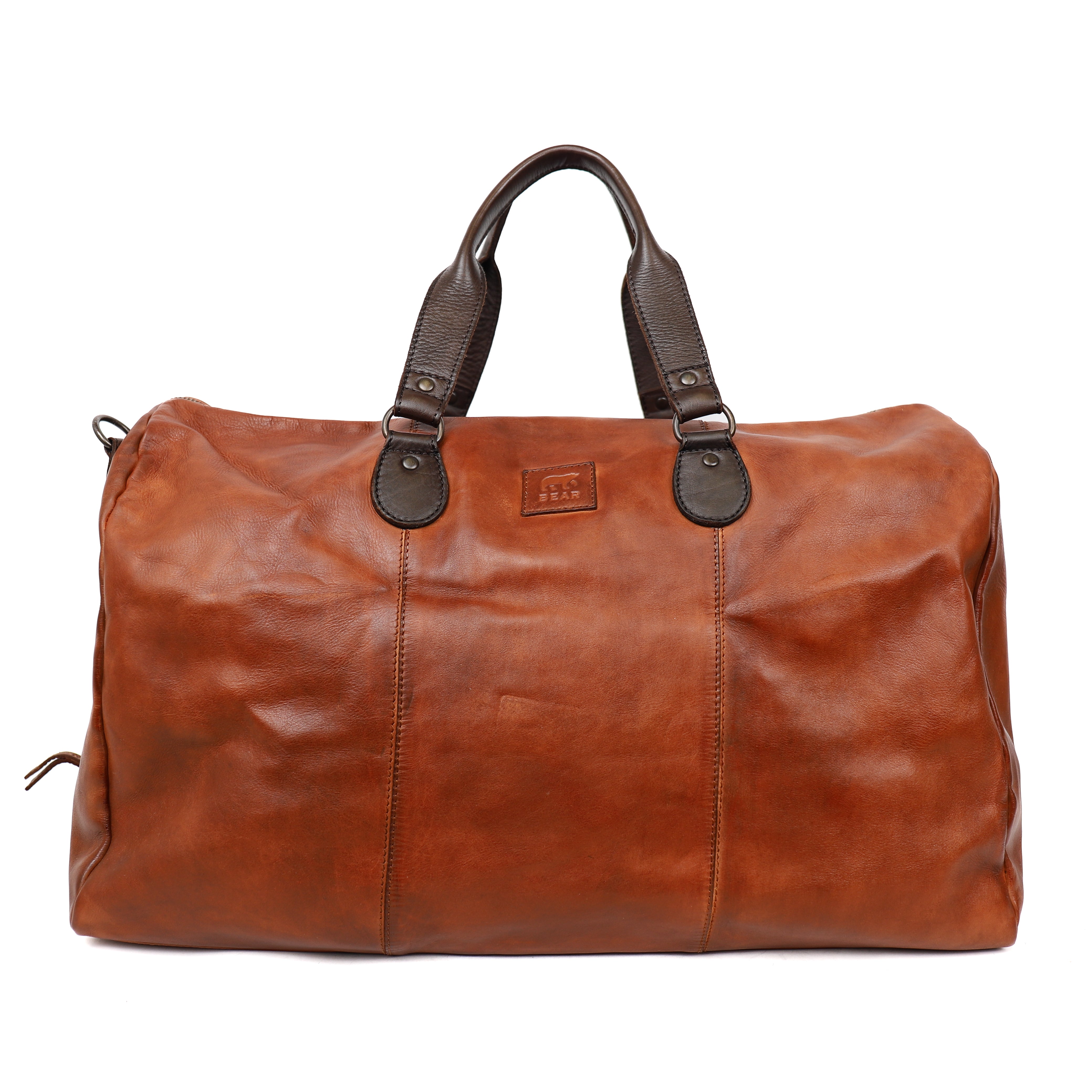 Weekendtas 'Lucien' cognac/bruin