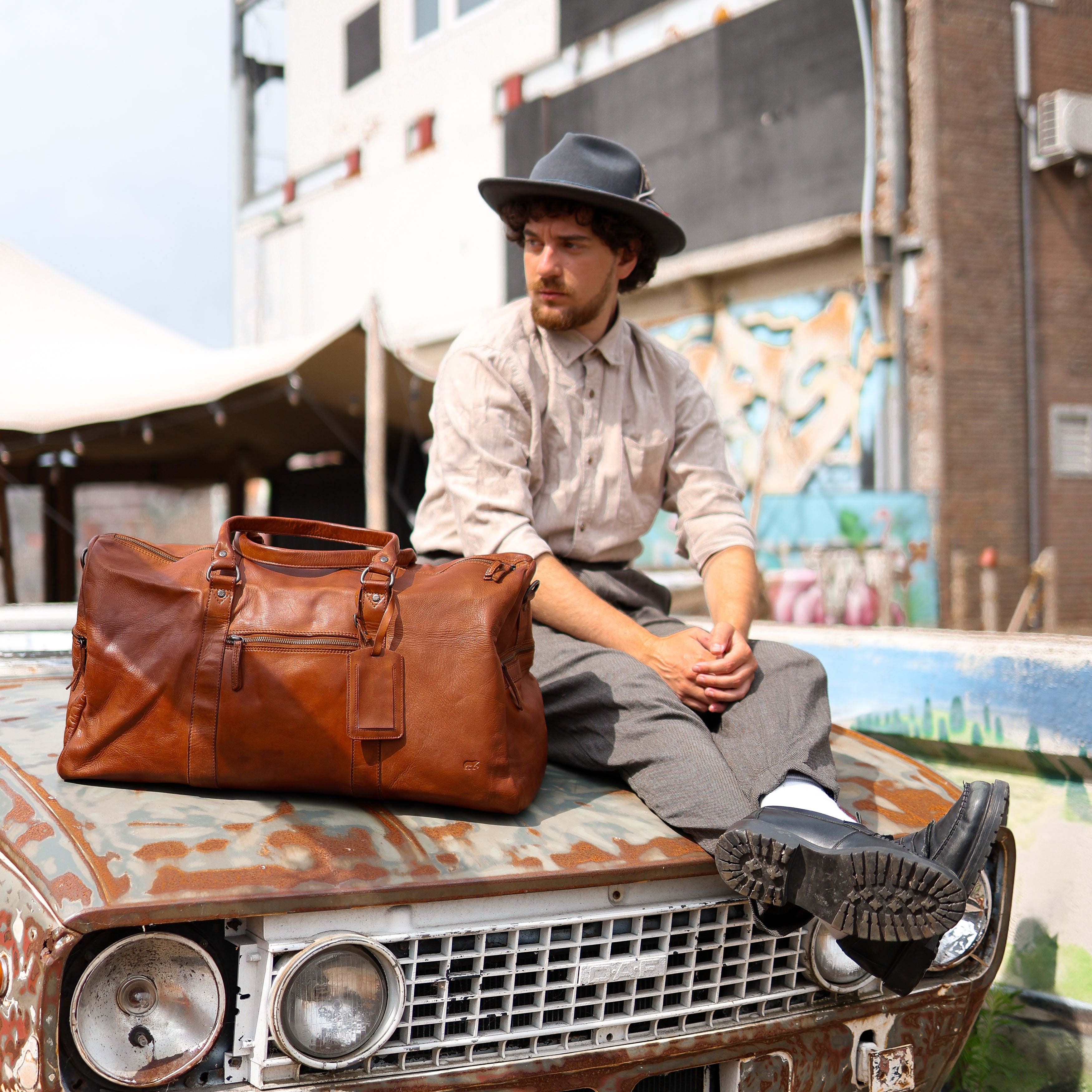 Weekendtas 'Ruben' cognac