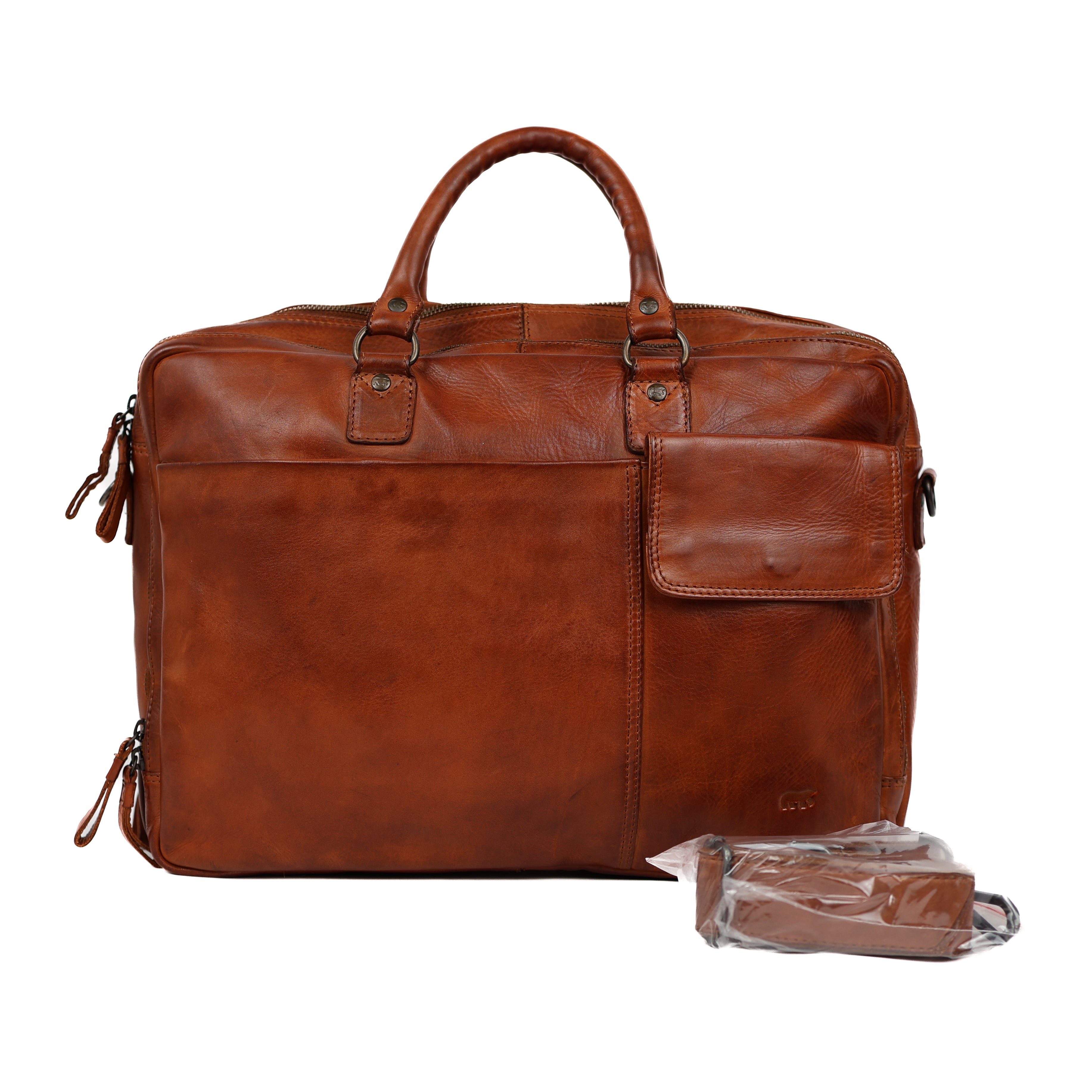 Laptop bag 'Silke' cognac