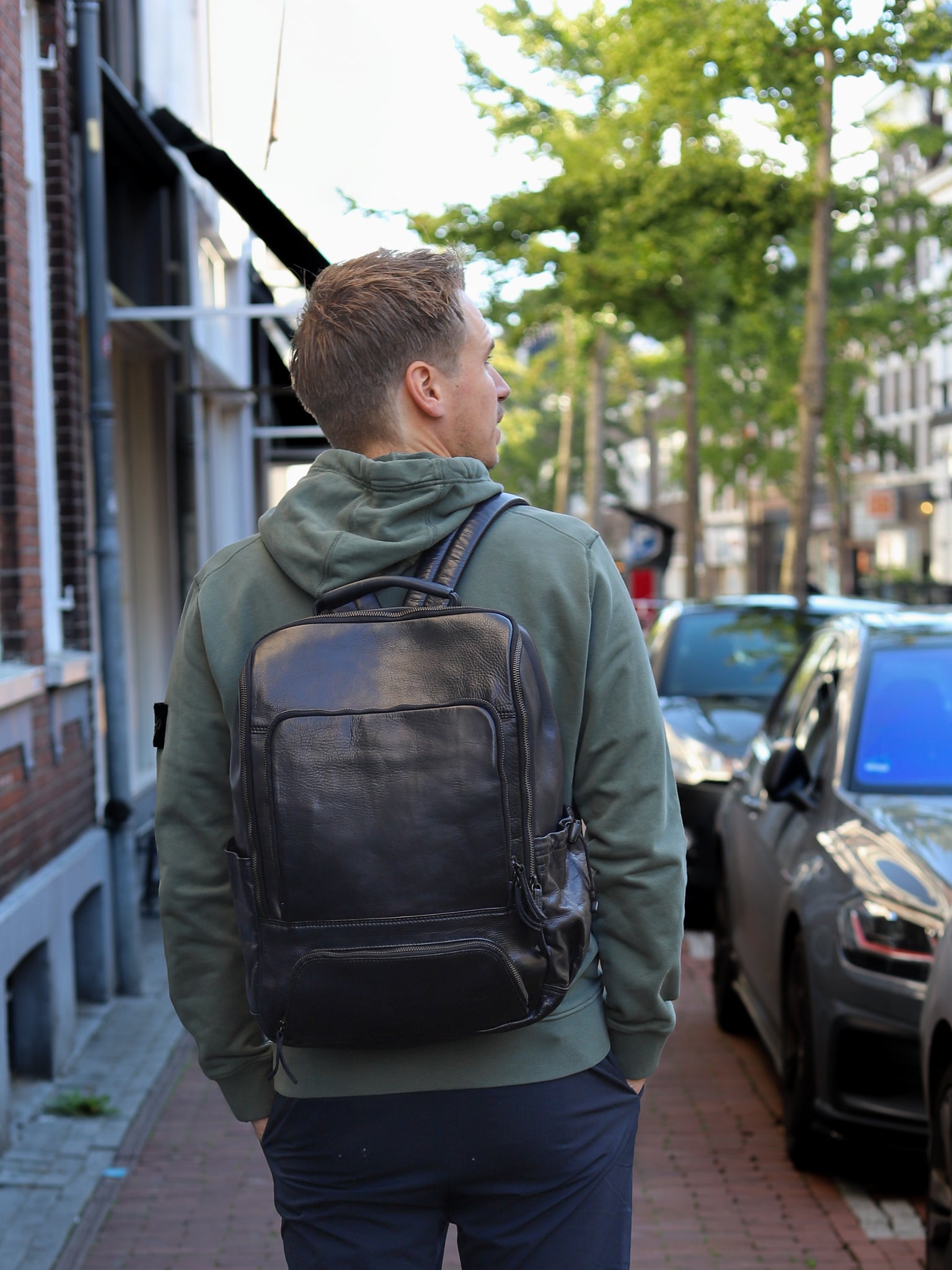 Laptop backpack 'Aart' cognac