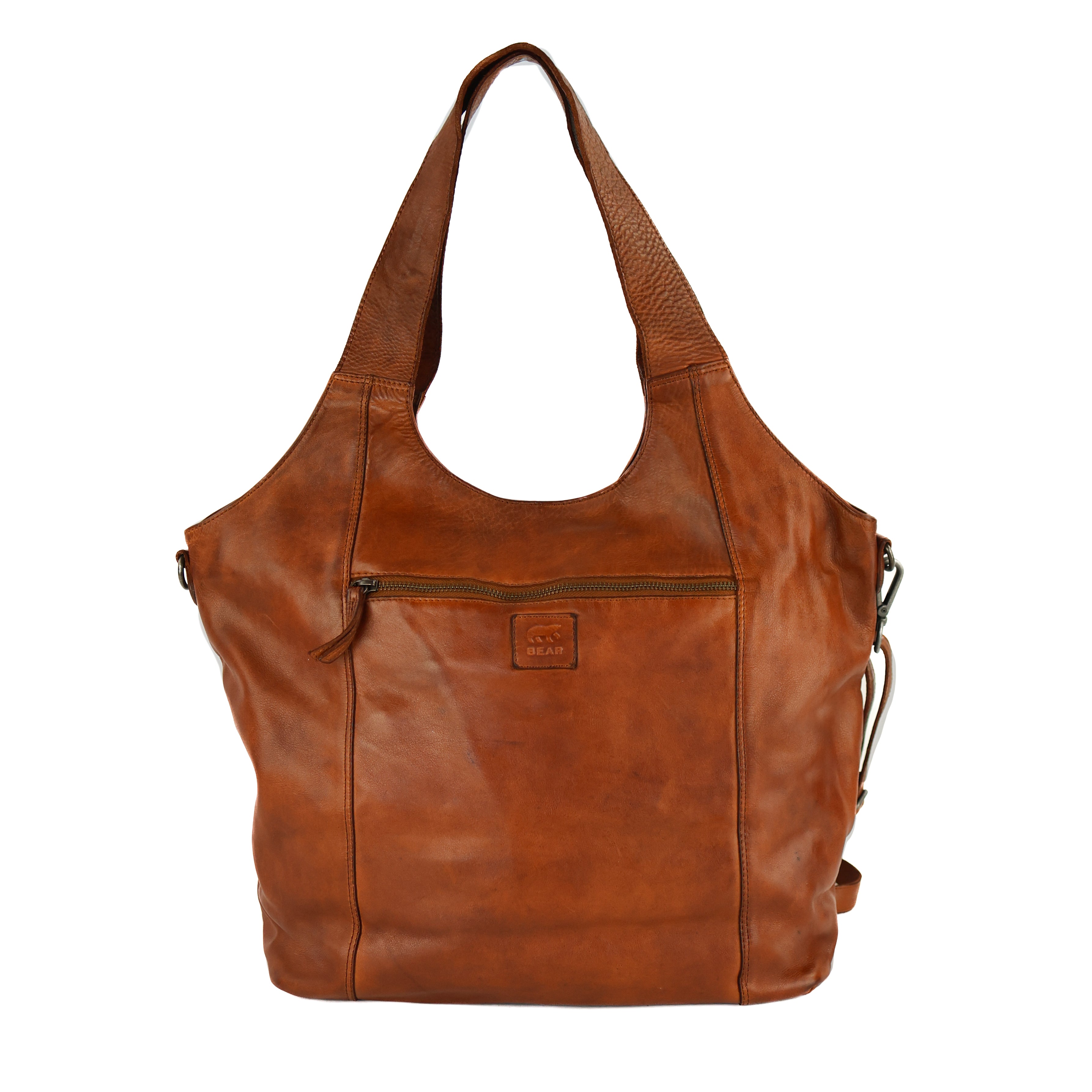 Ruime shopper/buideltas 'Aurora' cognac