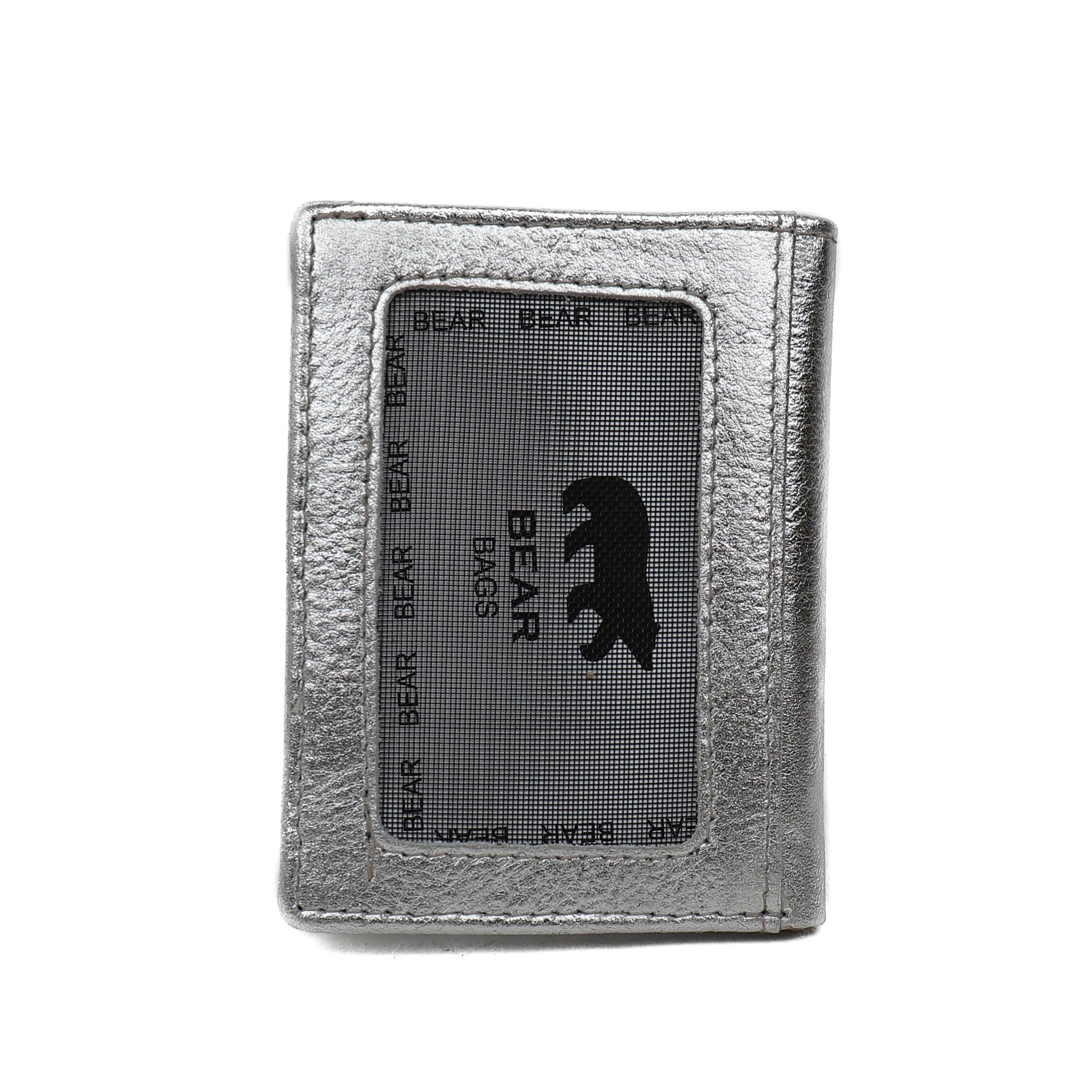 Card holder with banknote compartment 'Cas' silver