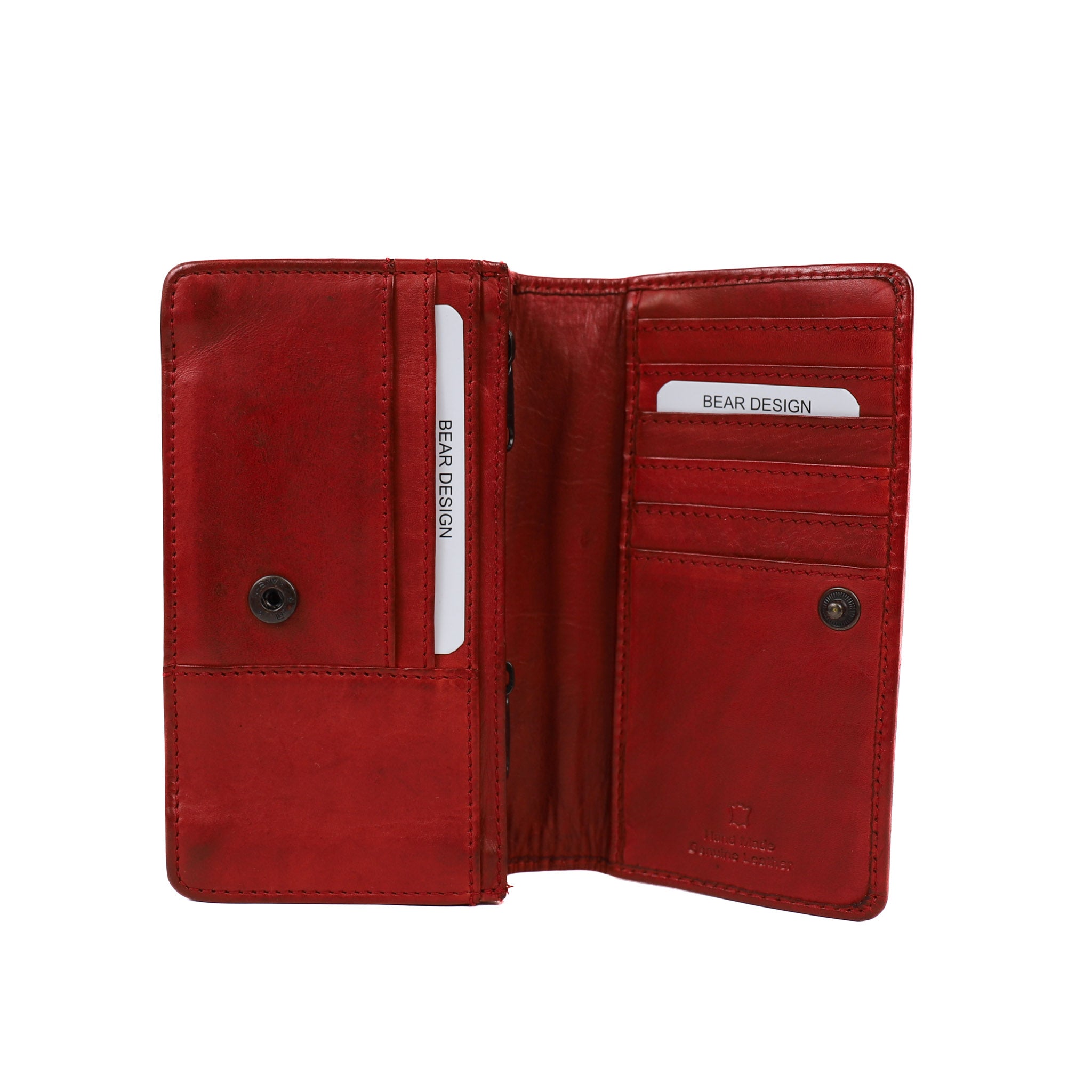 'Emma' red flap wallet