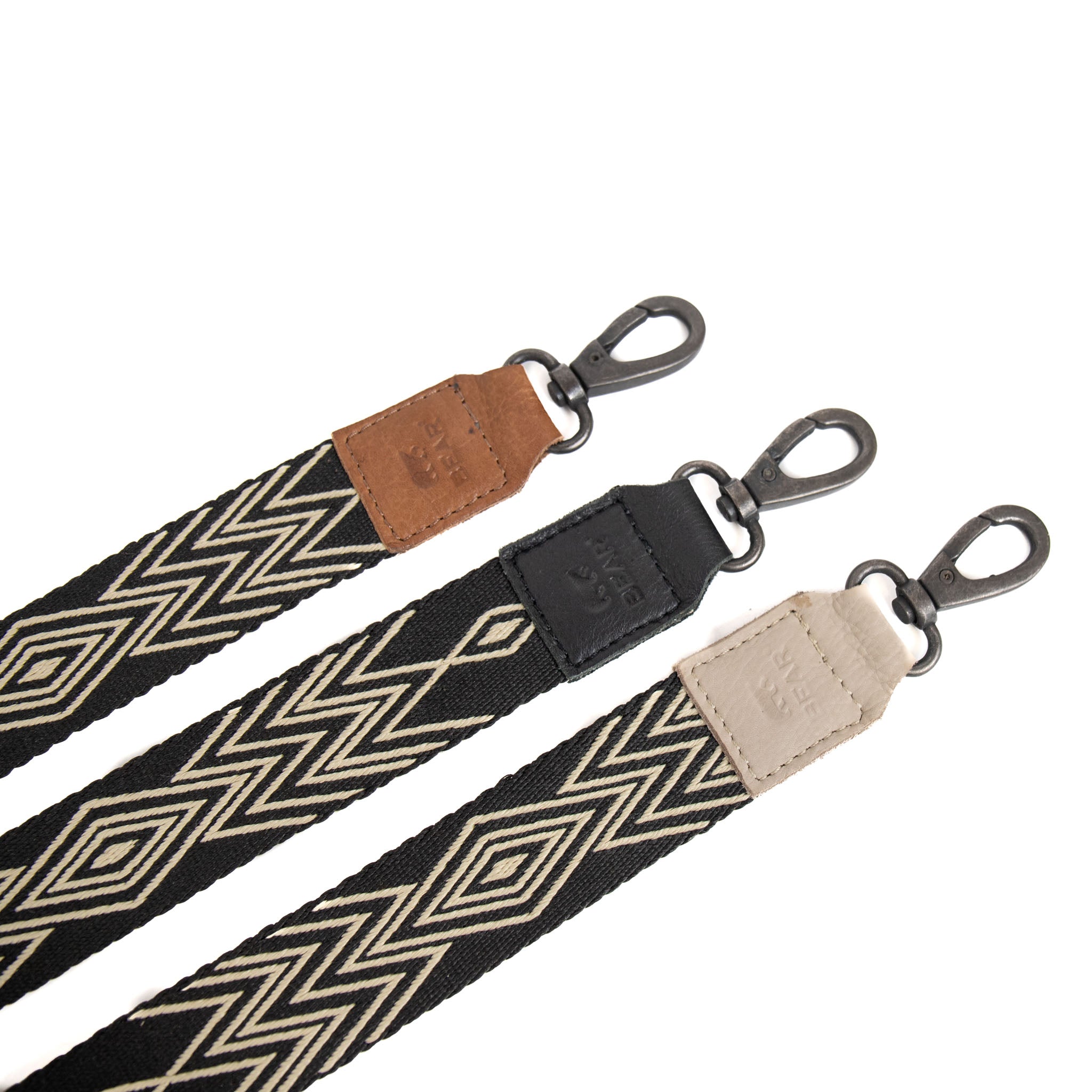 Bag strap 'Bohemian' beige/black