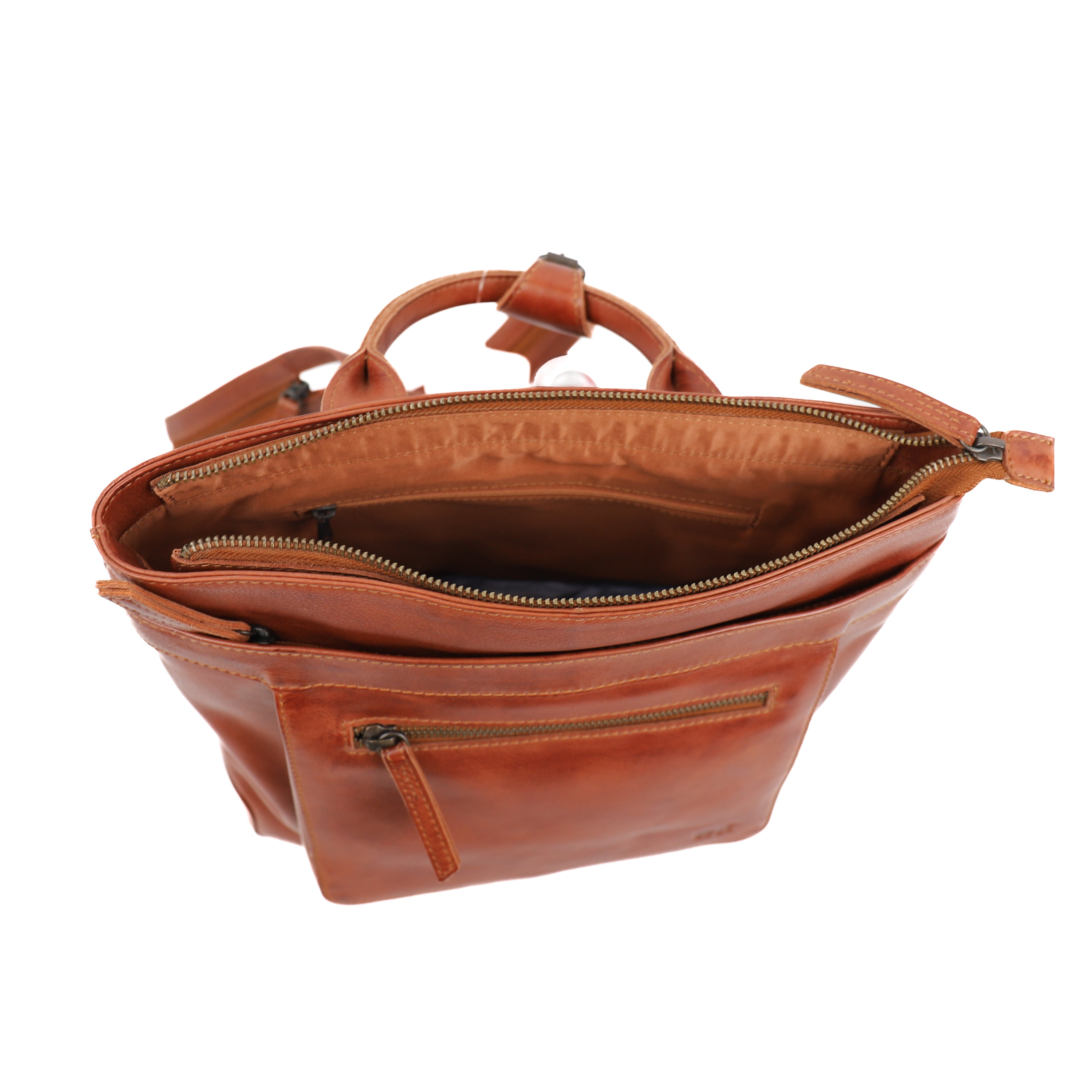 Backpack/shoulder bag cognac - BL 42997