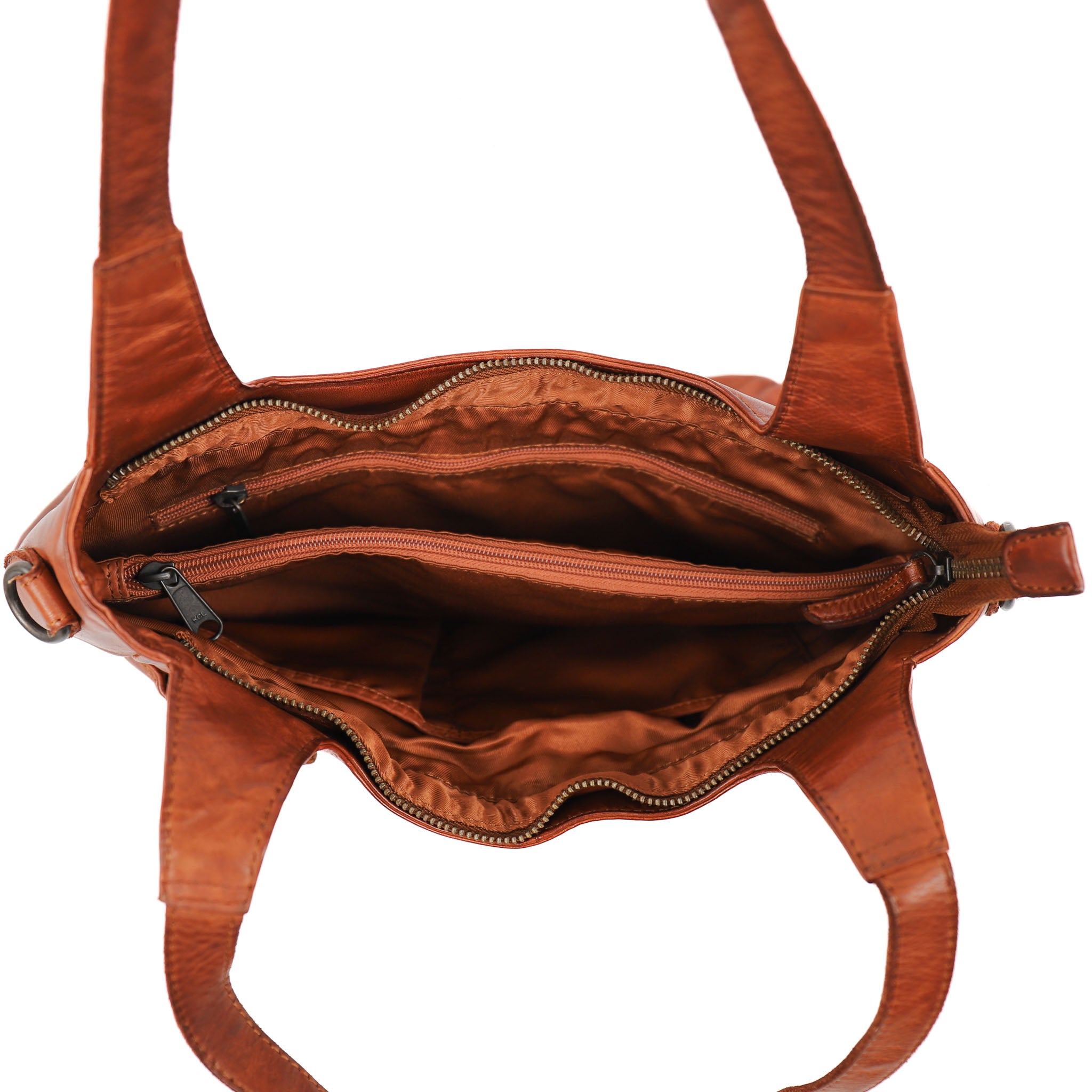 Hand/shoulder bag 'Els' cognac