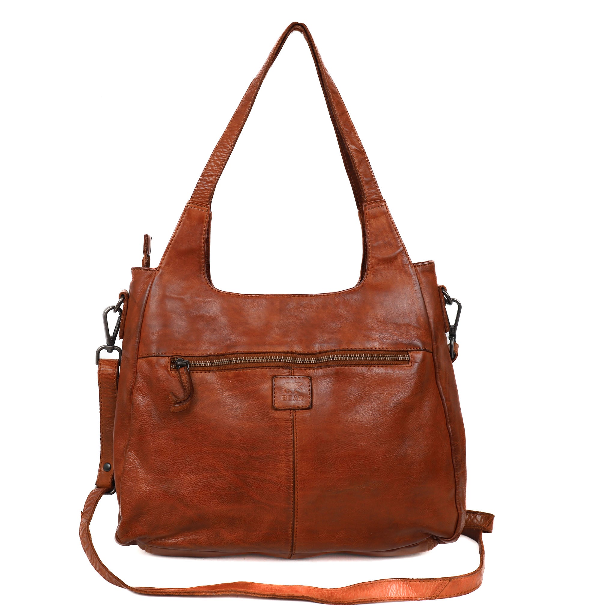 Hand/shoulder bag 'Els' cognac