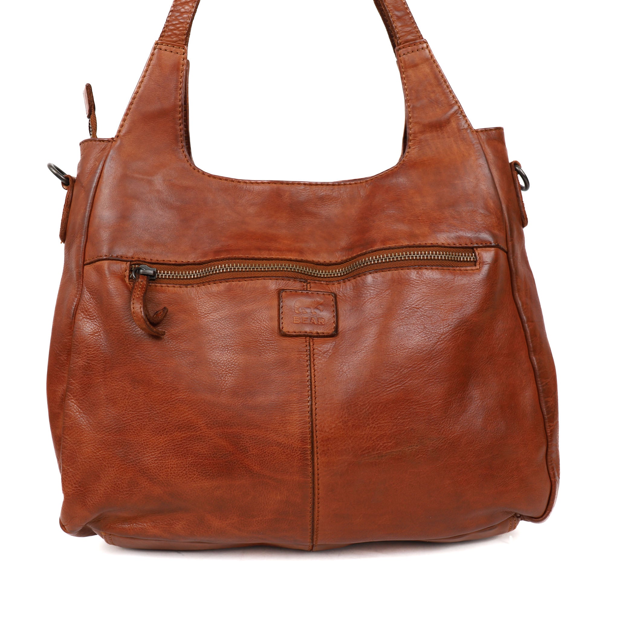 Hand/shoulder bag 'Els' cognac