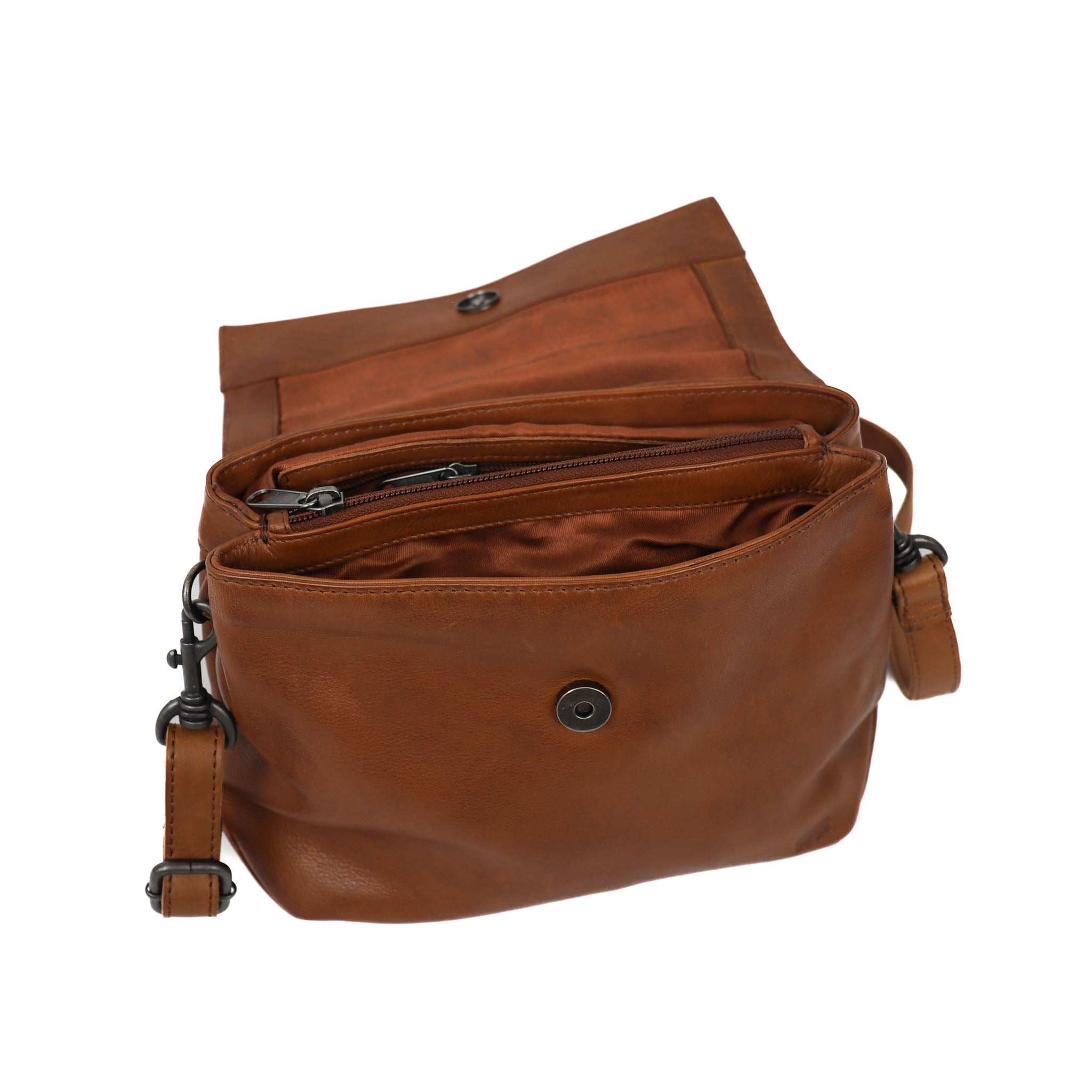 Hand/shoulder bag 'Anne' cognac