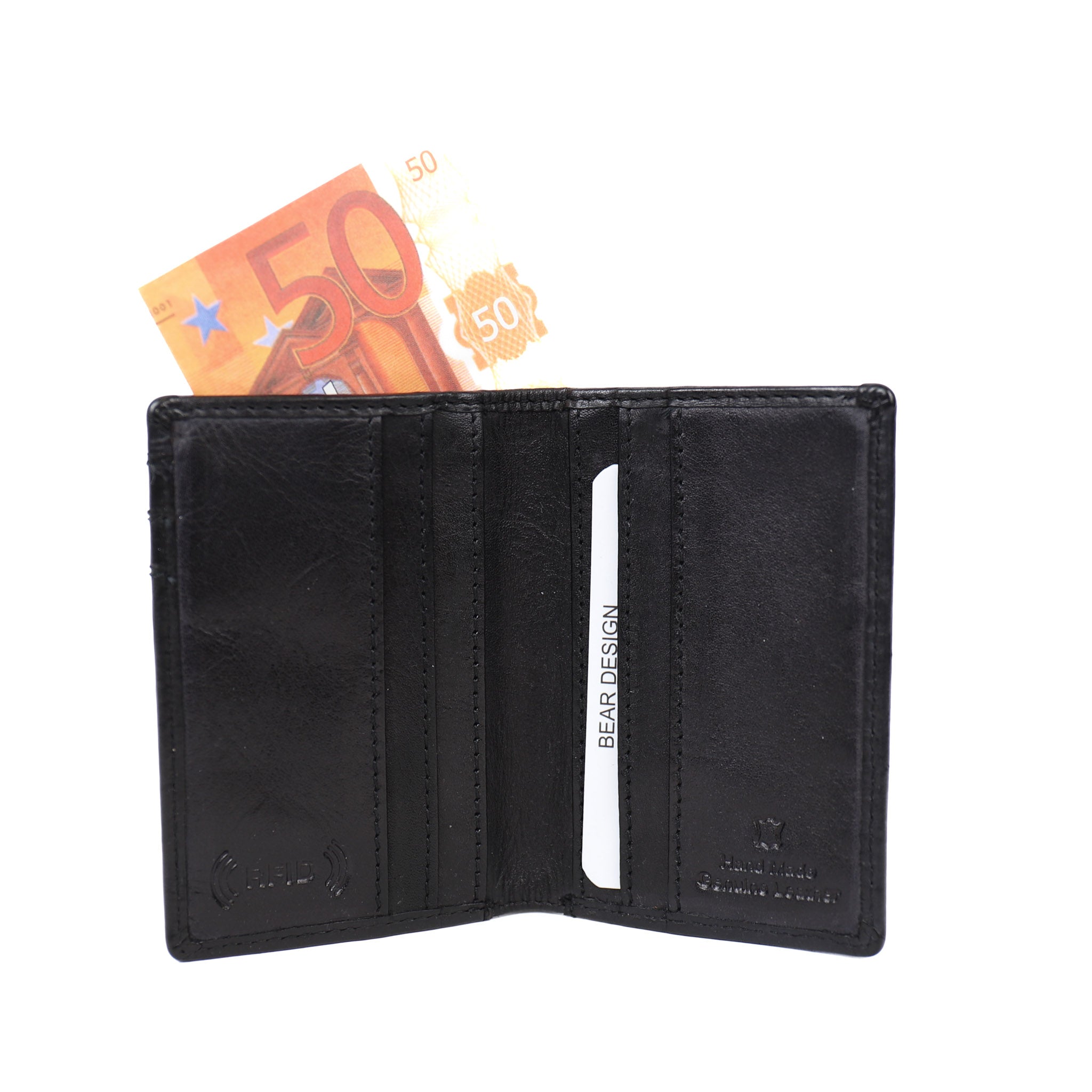 Card holder with banknote compartment 'Michel' black