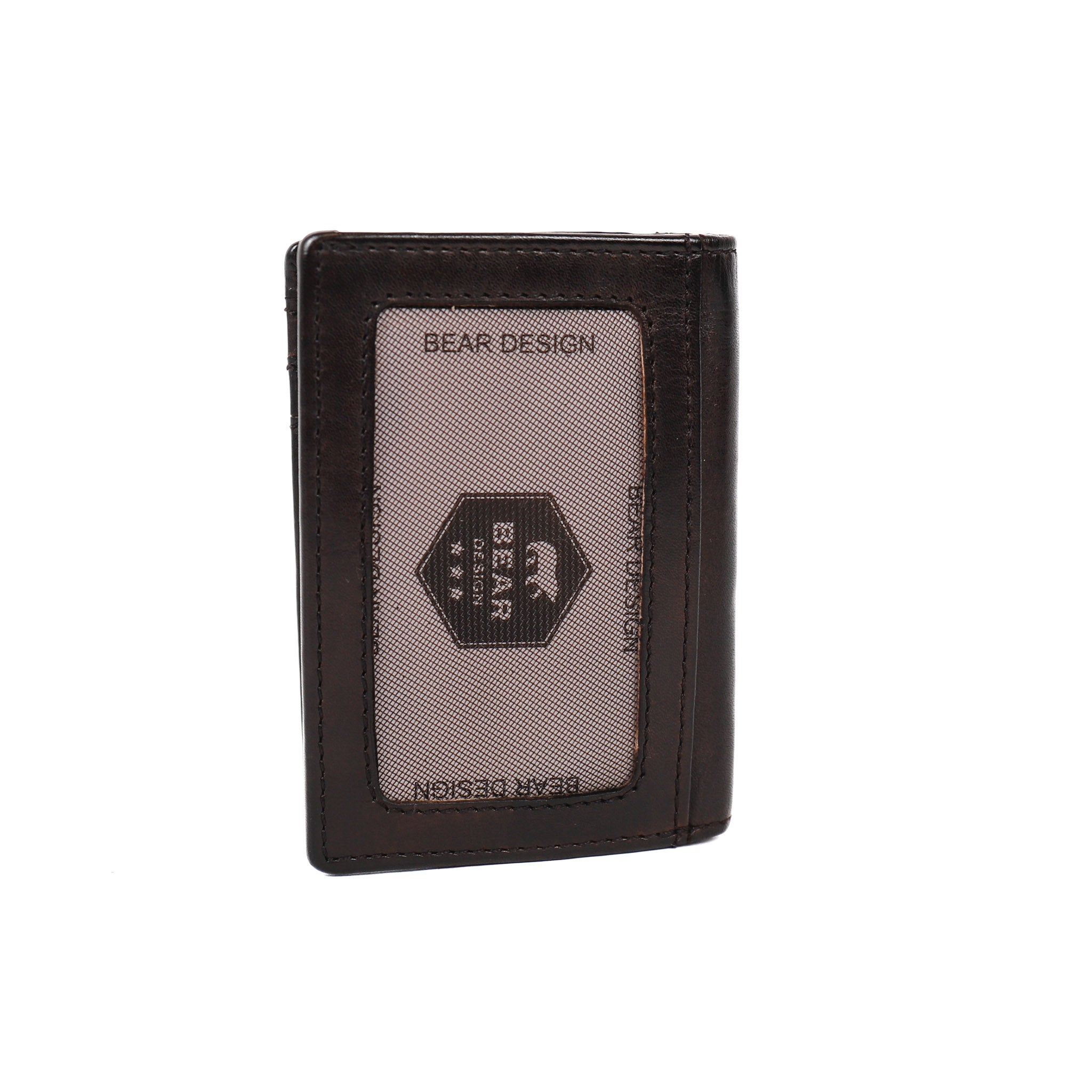 Card holder with banknote compartment 'Michel' dark brown