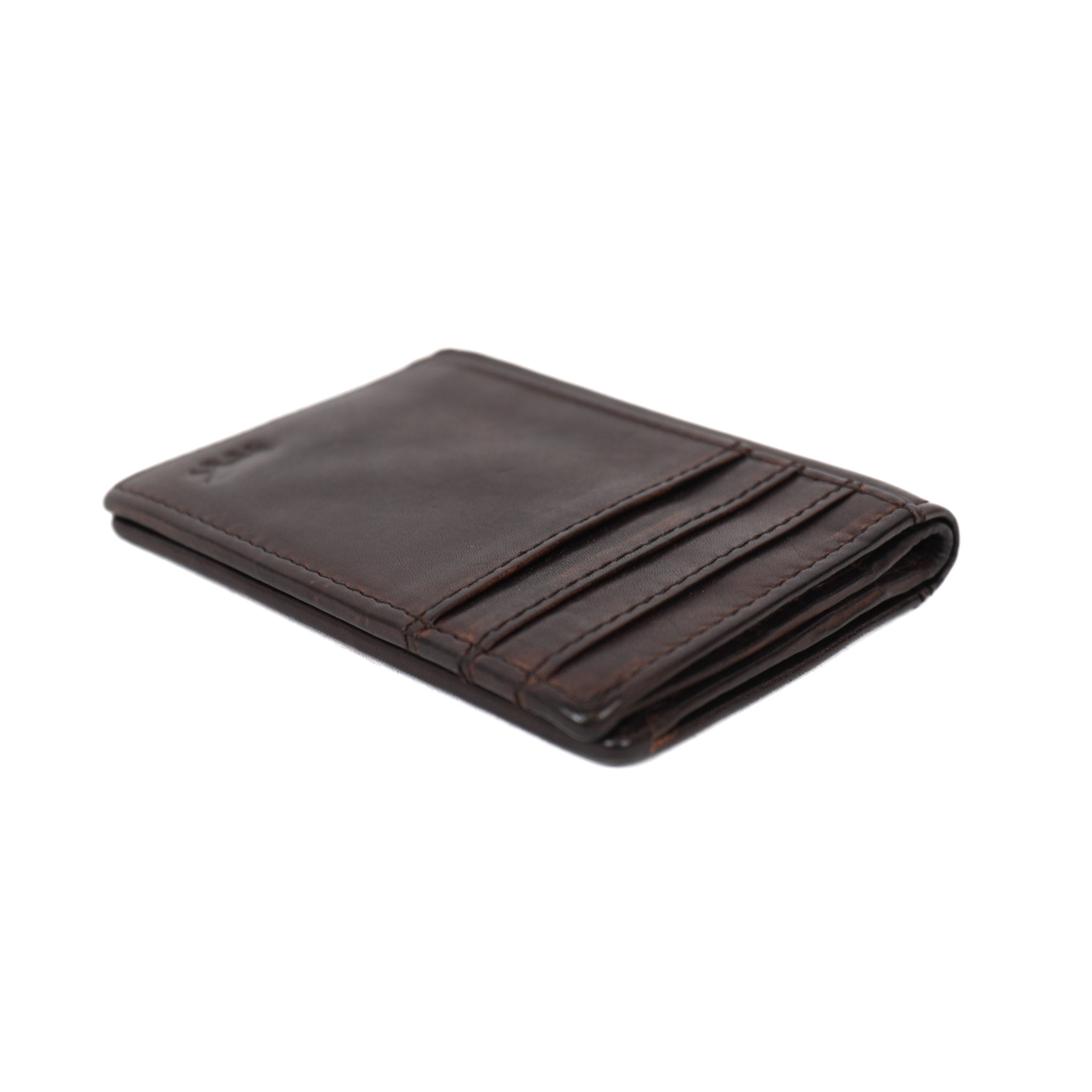 Card holder with banknote compartment 'Michel' dark brown