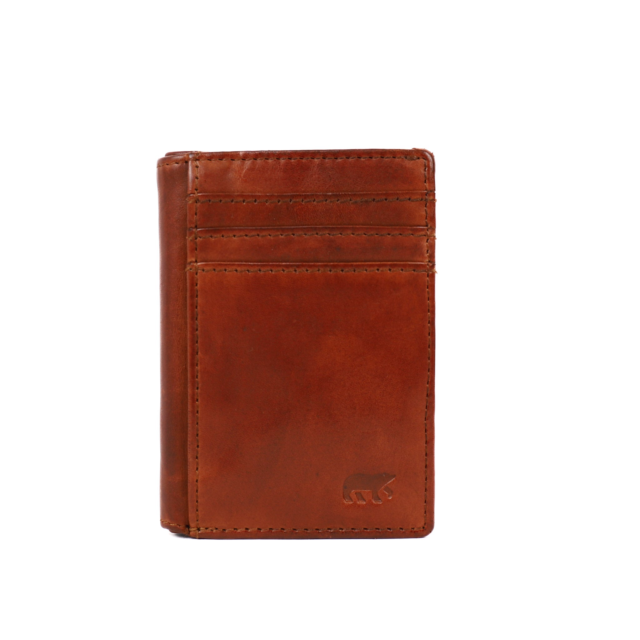 Card holder with banknote compartment 'Michel' cognac