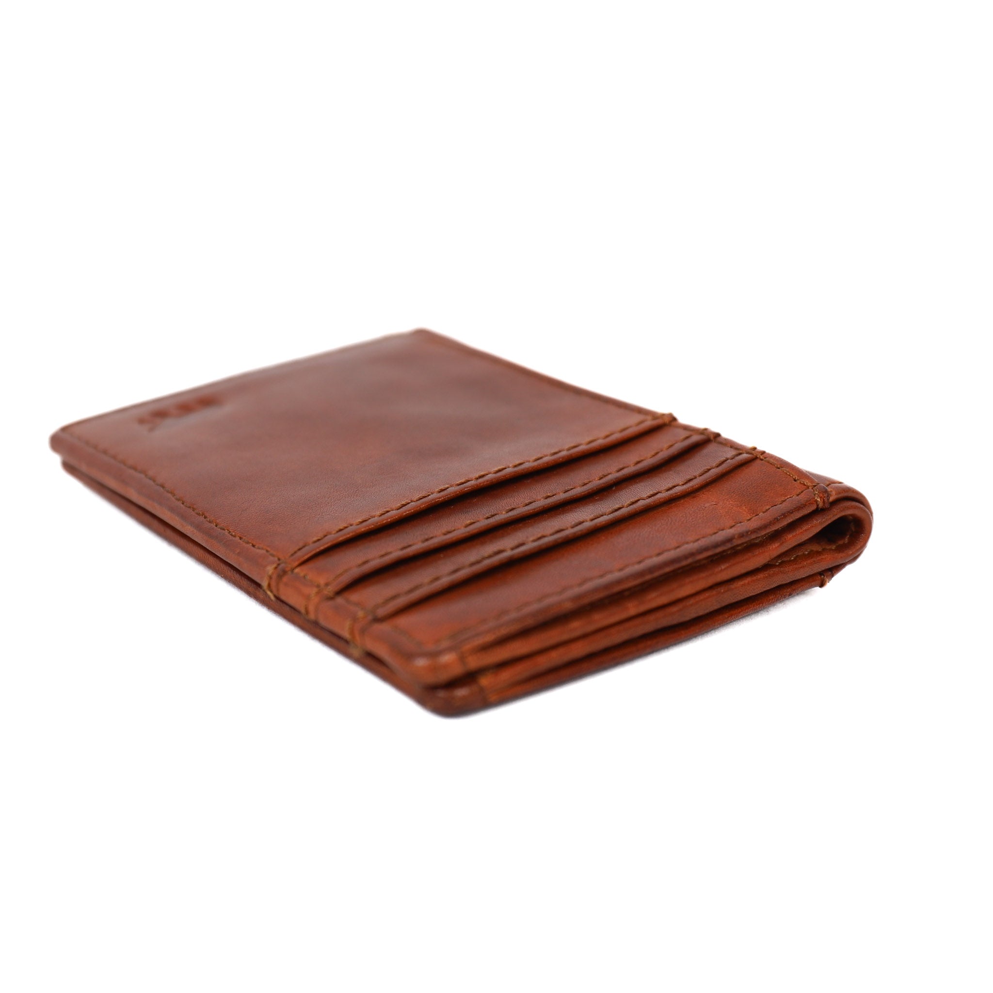 Card holder with banknote compartment 'Michel' cognac