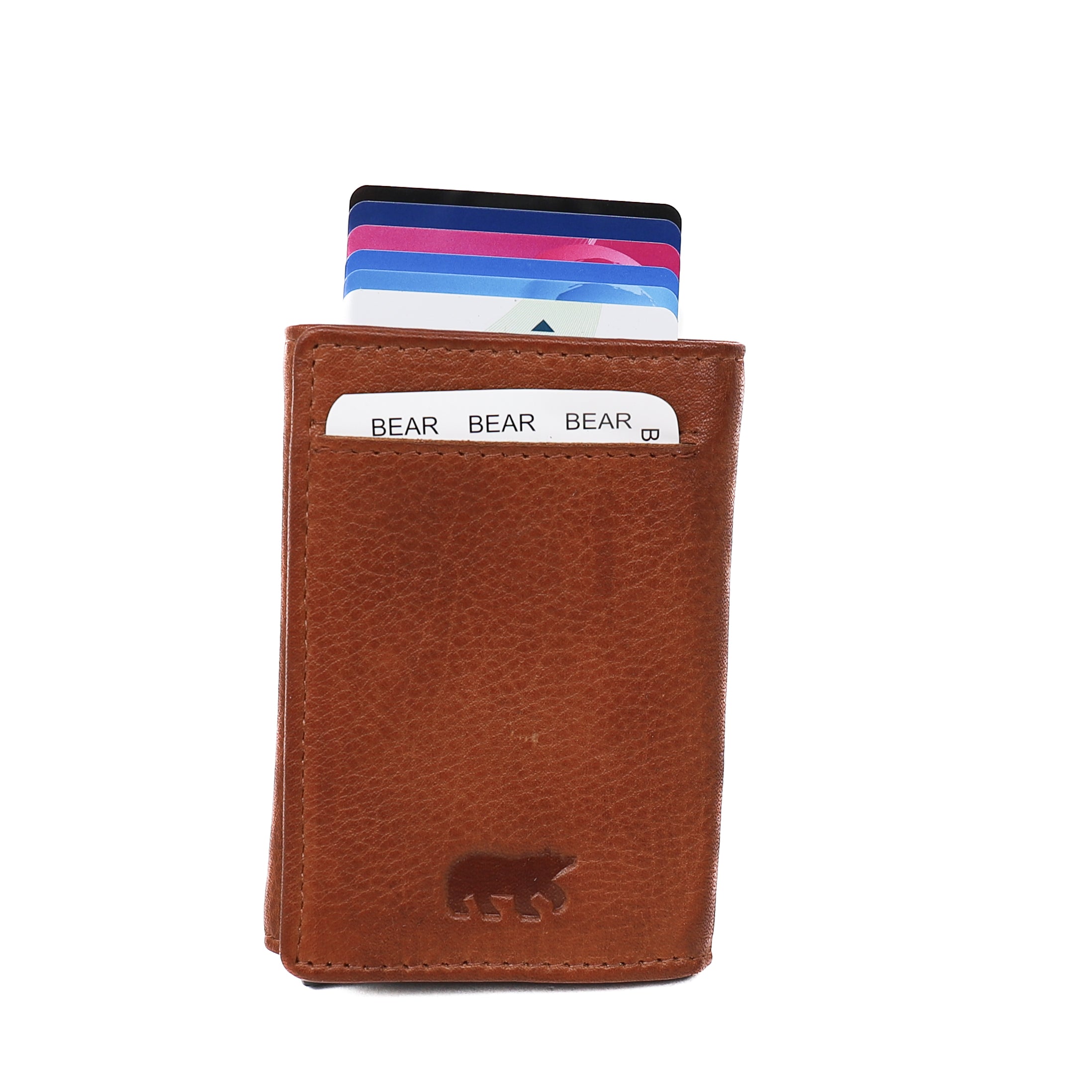 Card holder 'Andrew' cognac