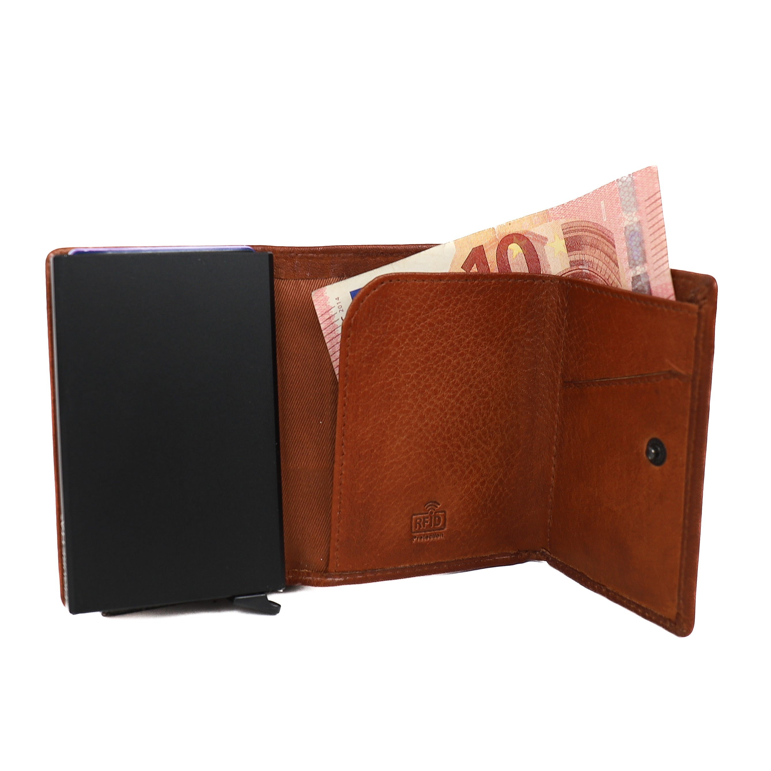 Card holder 'Andrew' cognac