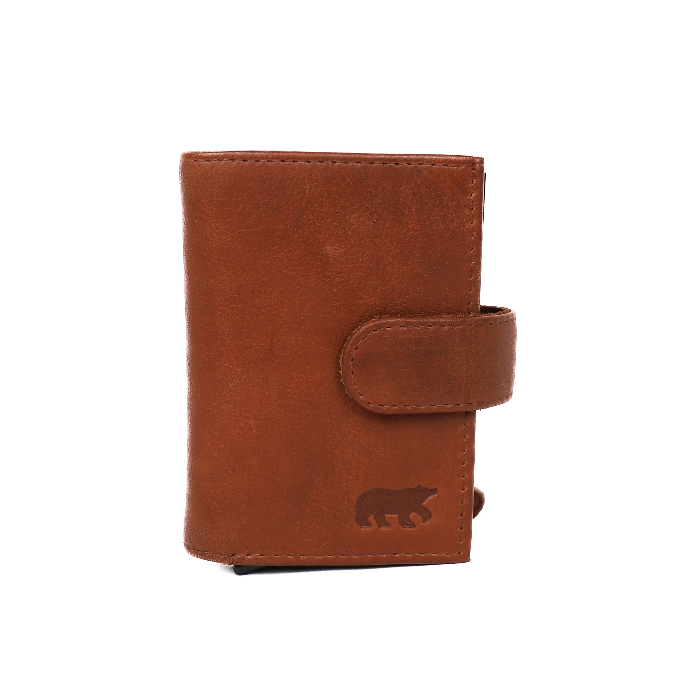 Double card holder 'Eric' cognac