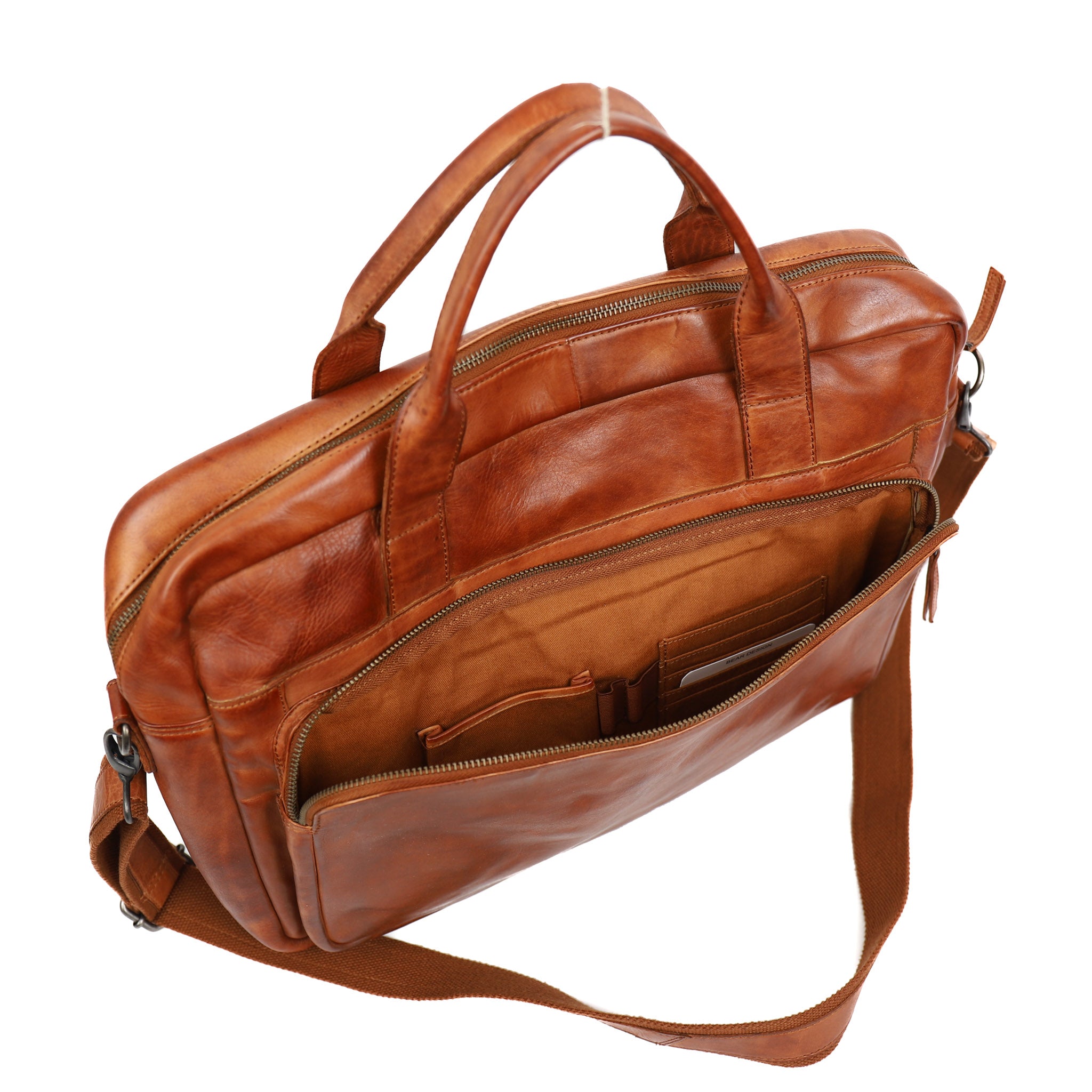 Laptop bag 'Dani' cognac - CL 36824