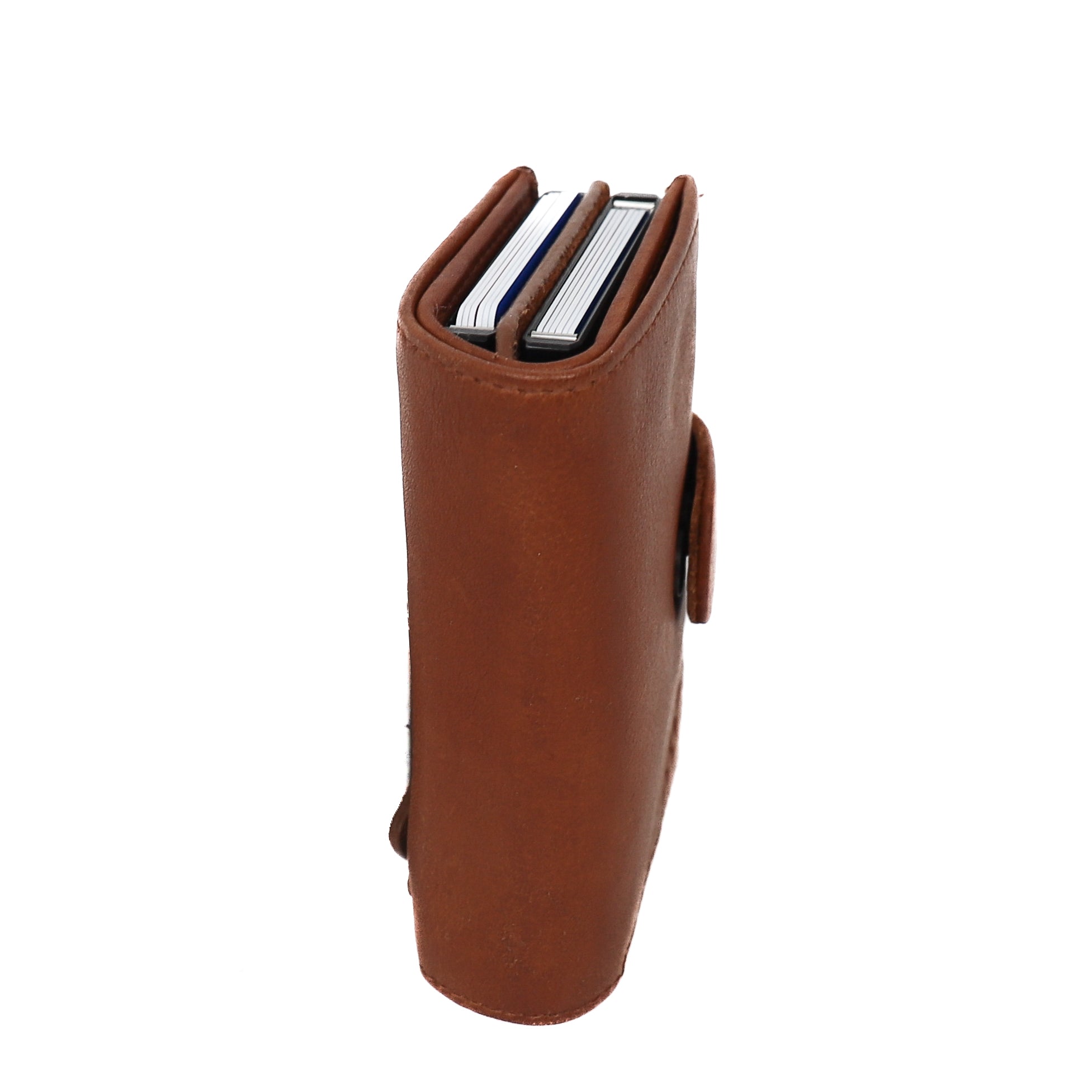 Double card holder 'Eric' cognac