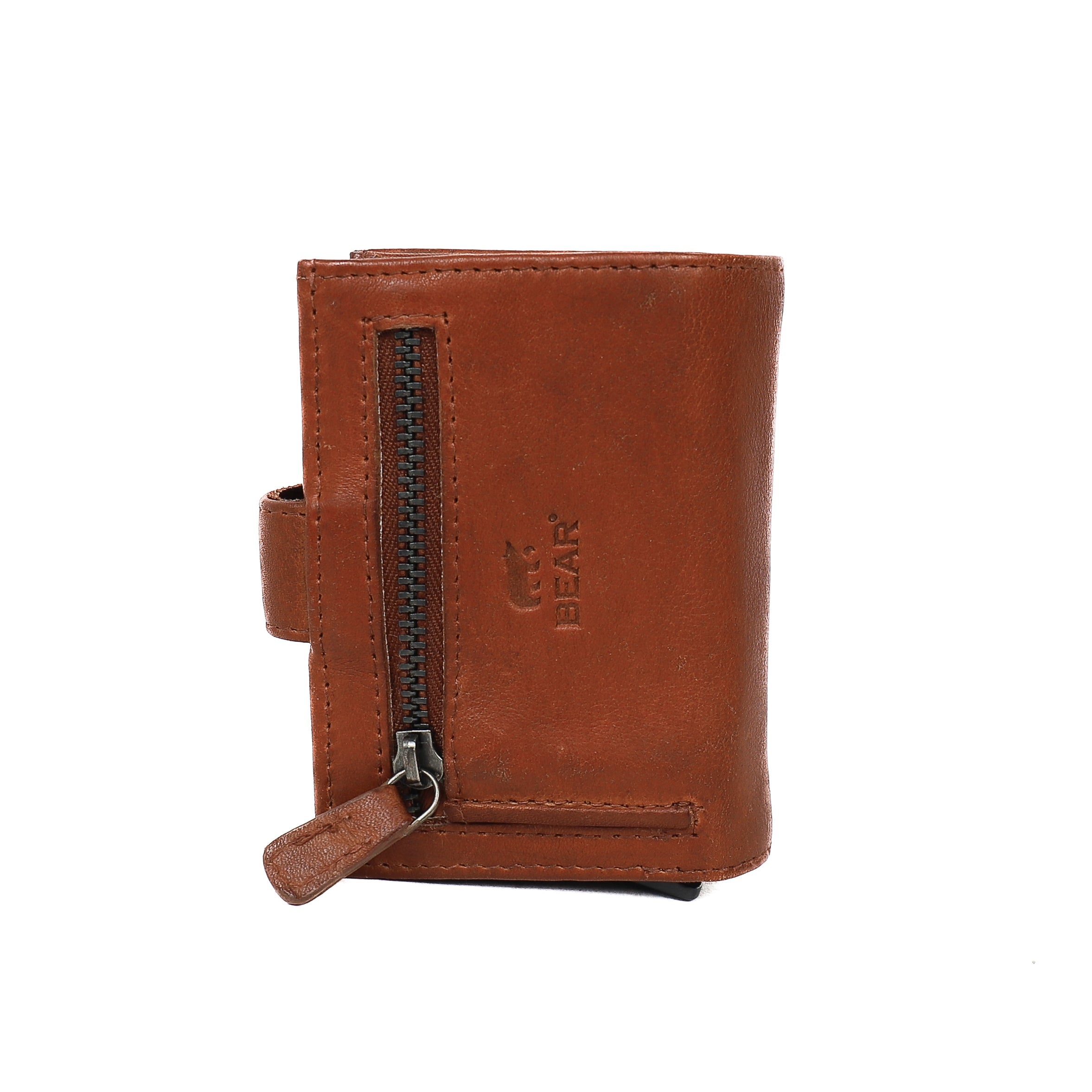 Double card holder 'Eric' cognac