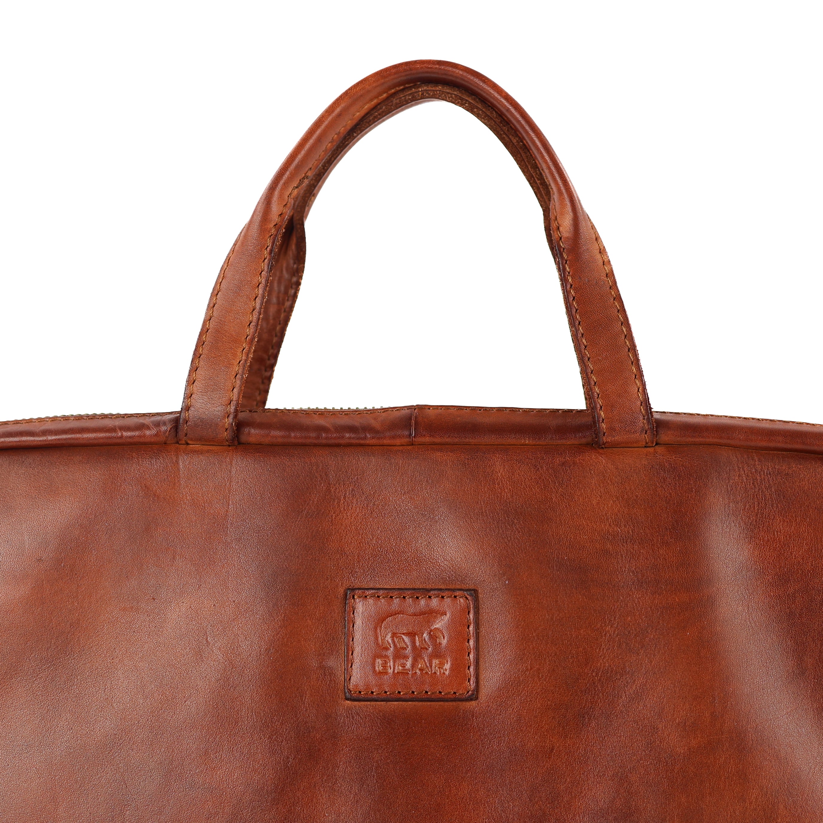 Compacte aktetas 'Cleo' cognac
