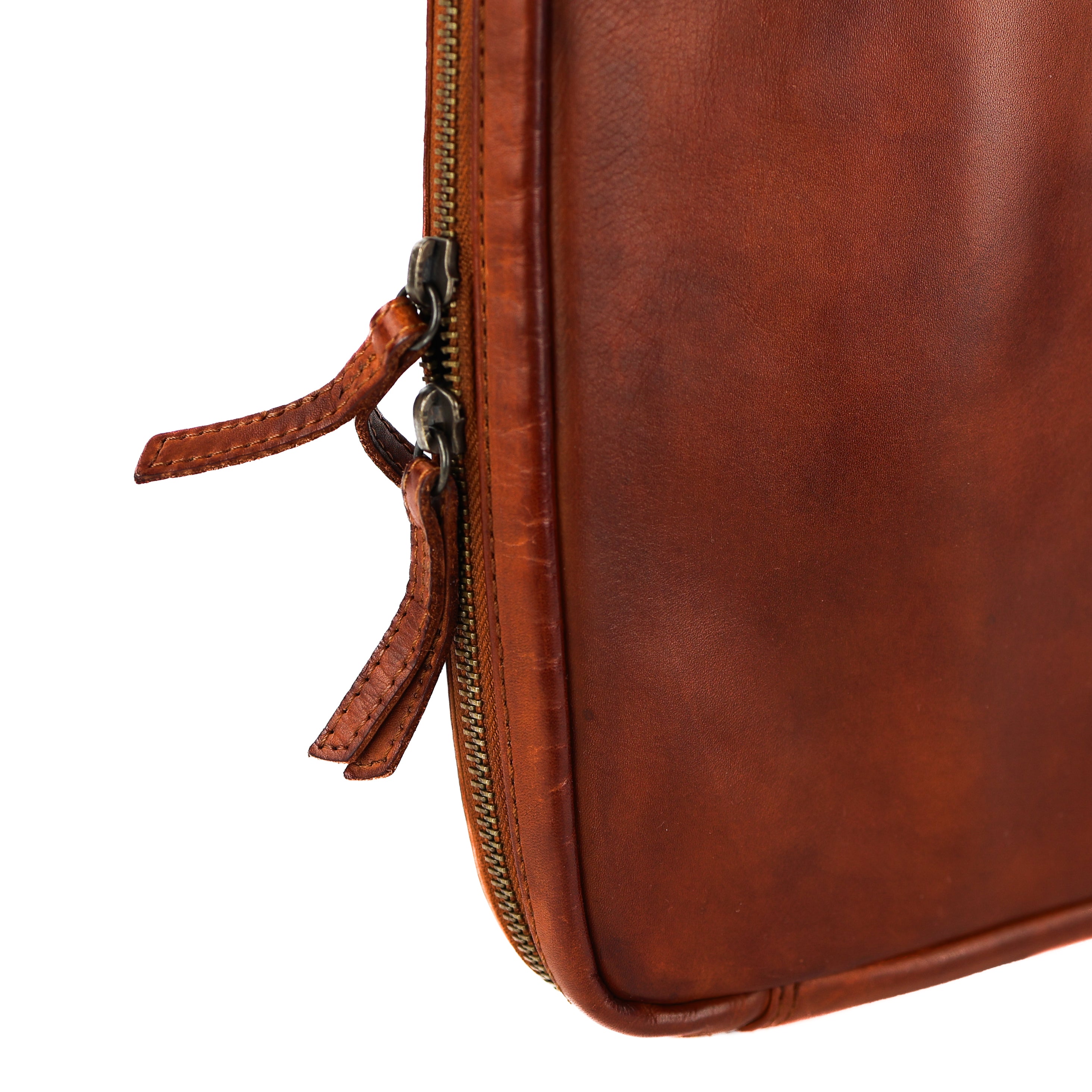 Compacte aktetas 'Cleo' cognac
