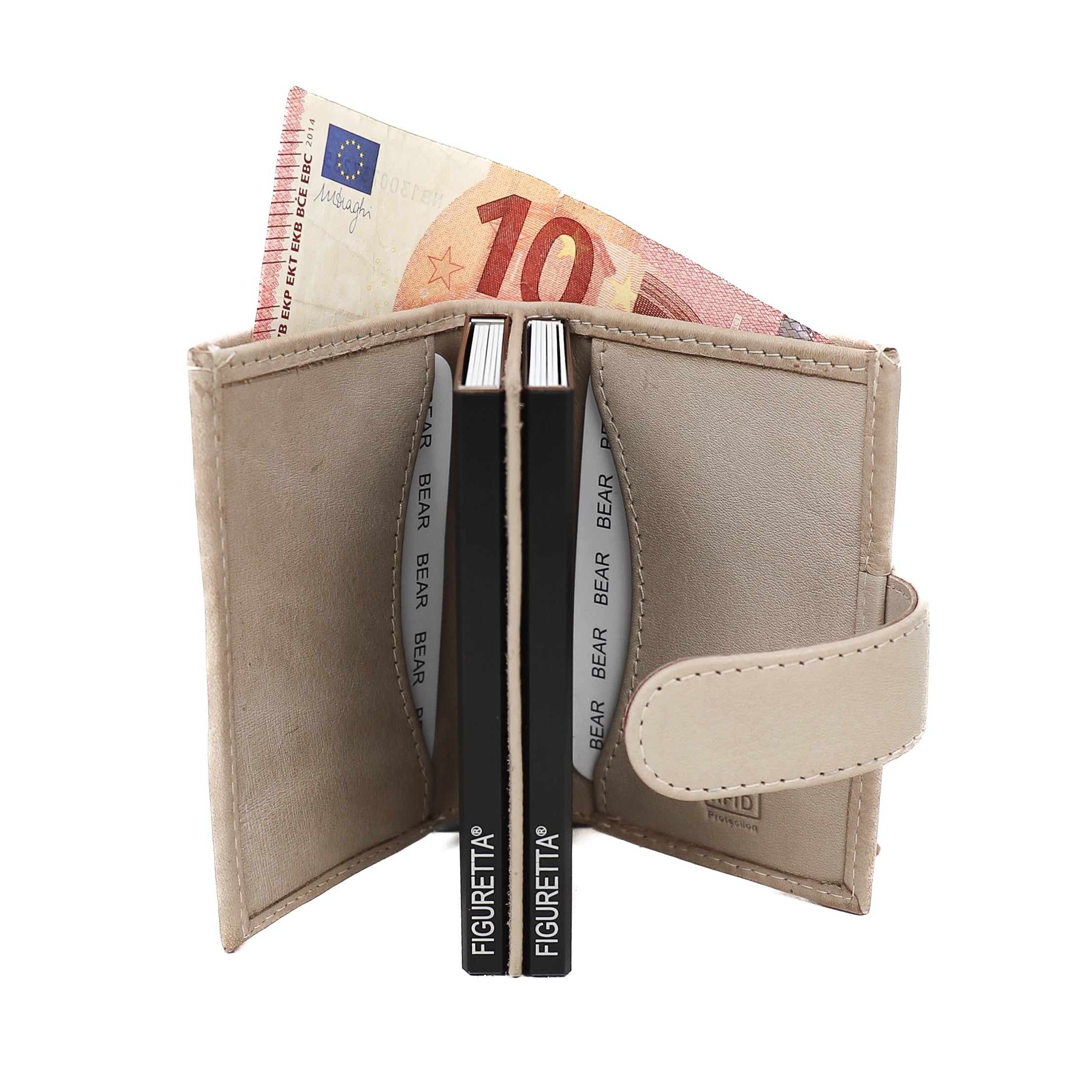 Double card holder 'Eric' feather