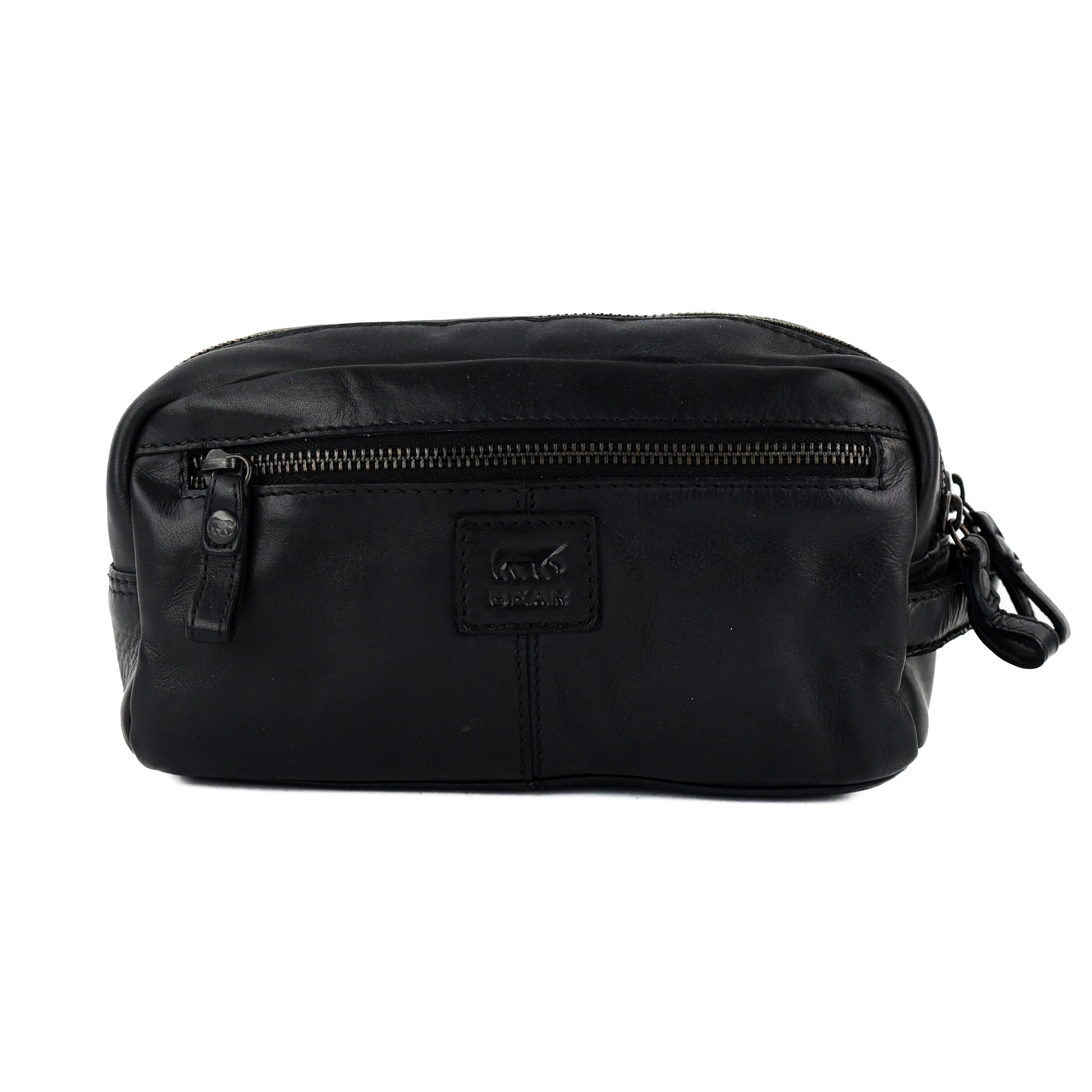 Toiletry bag with double compartment 'Bo' black