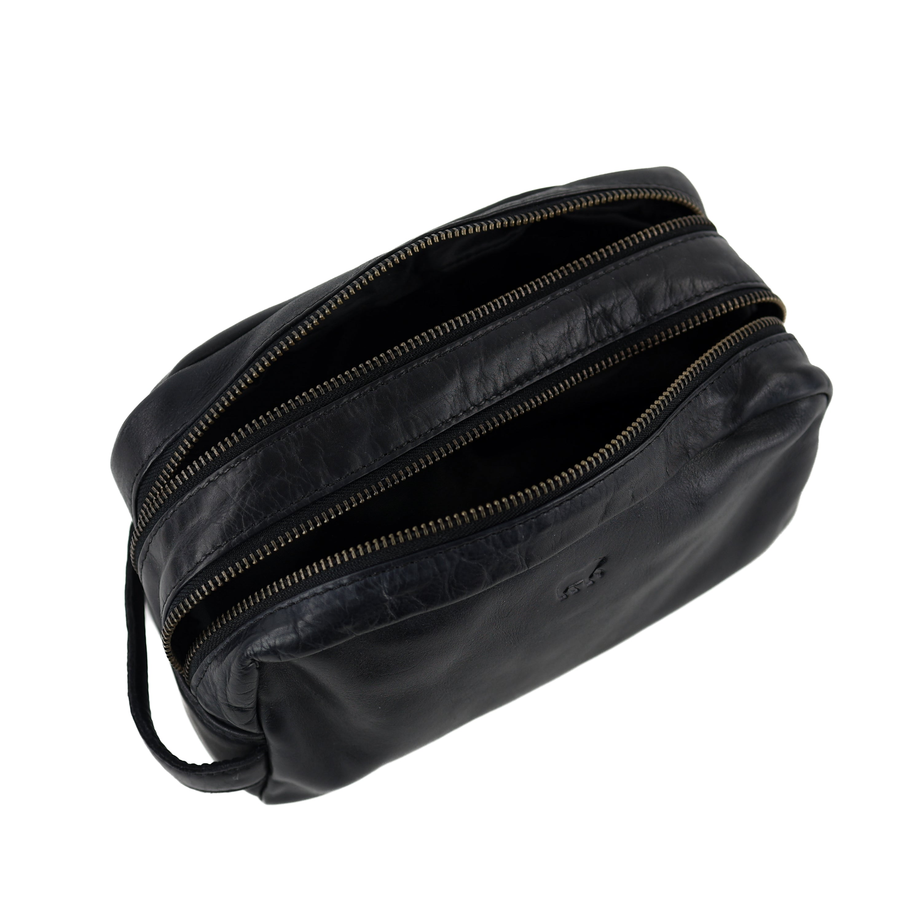 Toiletry bag with double compartment 'Bo' black
