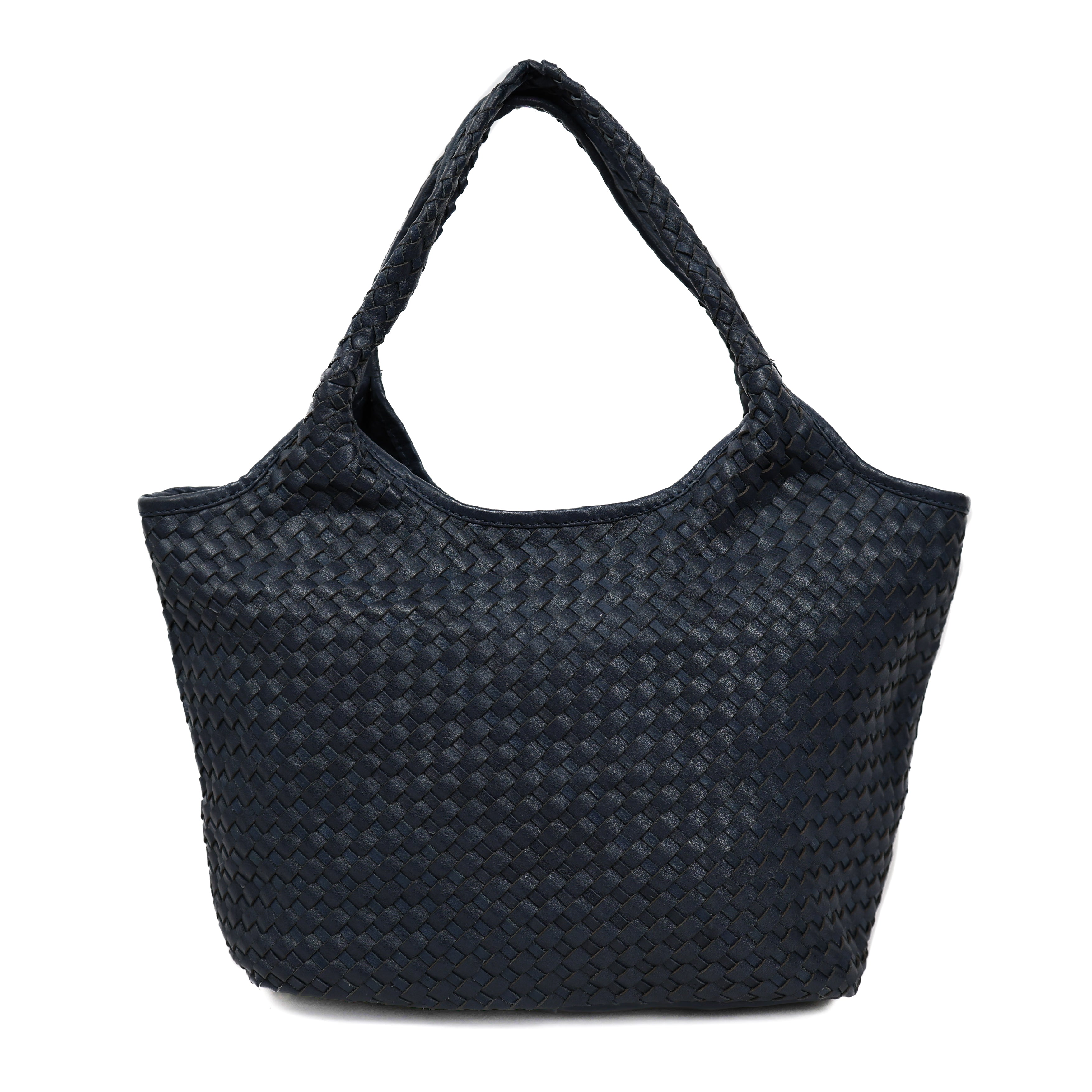 Braided hand/shoulder bag 'Juliëtte' navy