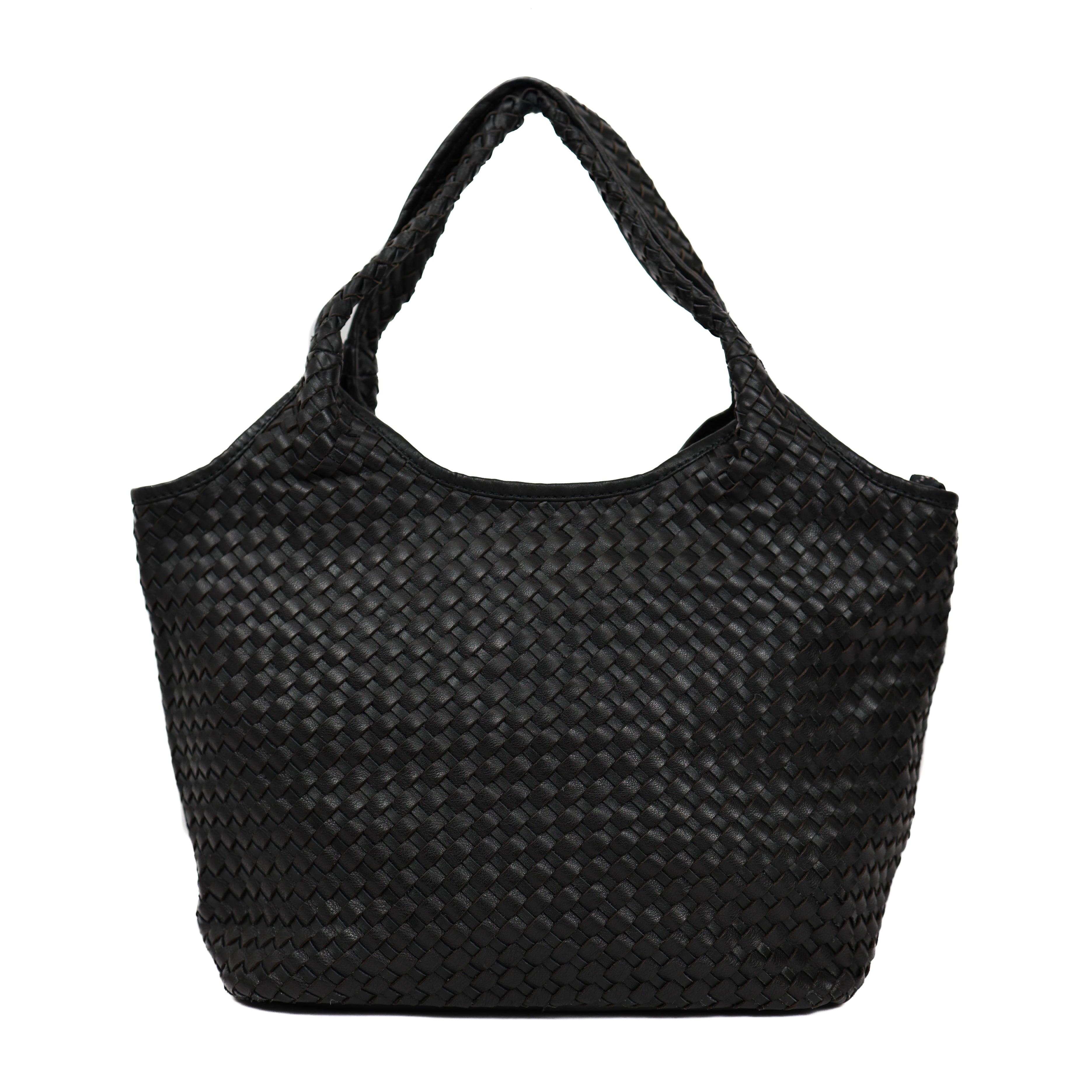 Braided hand/shoulder bag 'Juliëtte' black