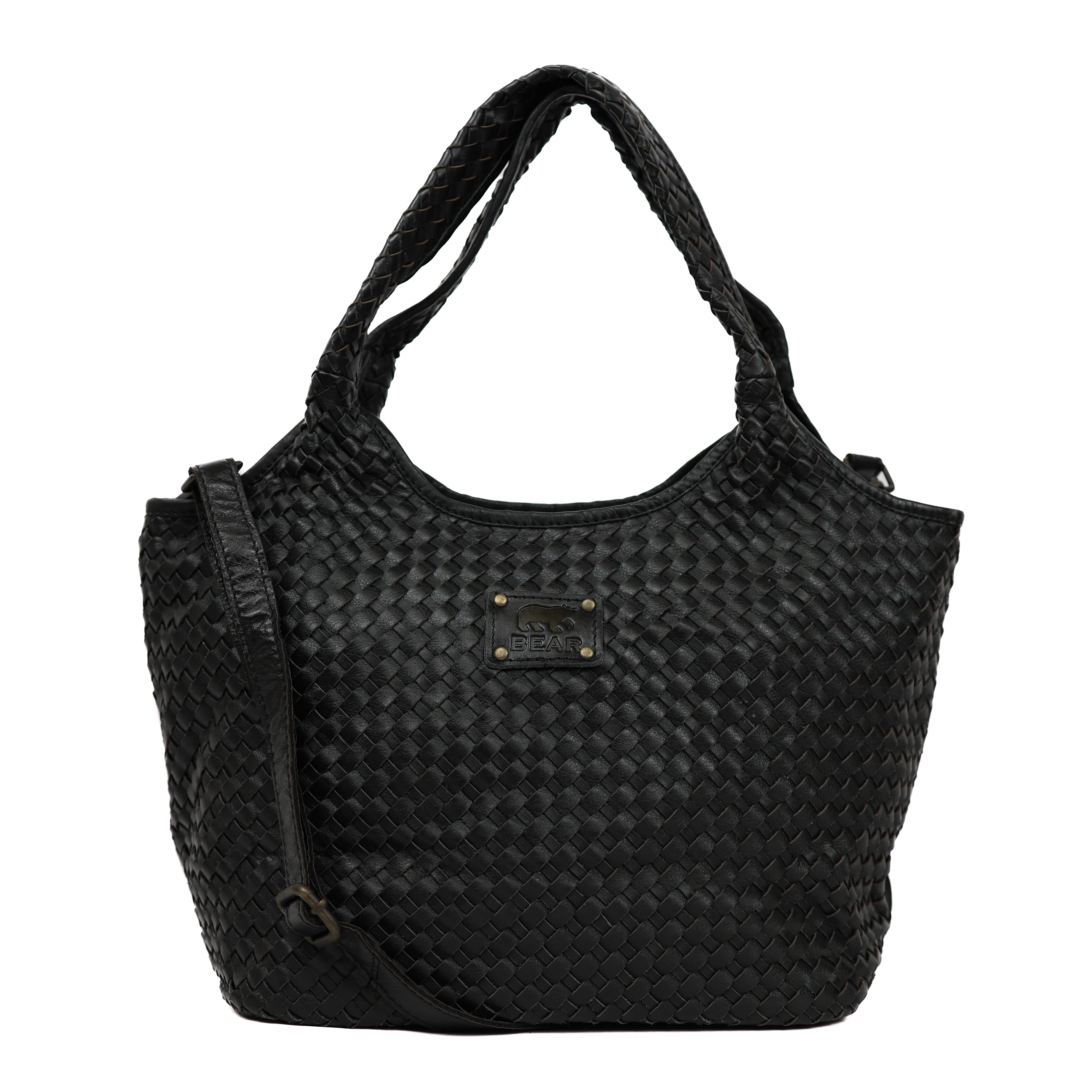 Braided hand/shoulder bag 'Juliëtte' black