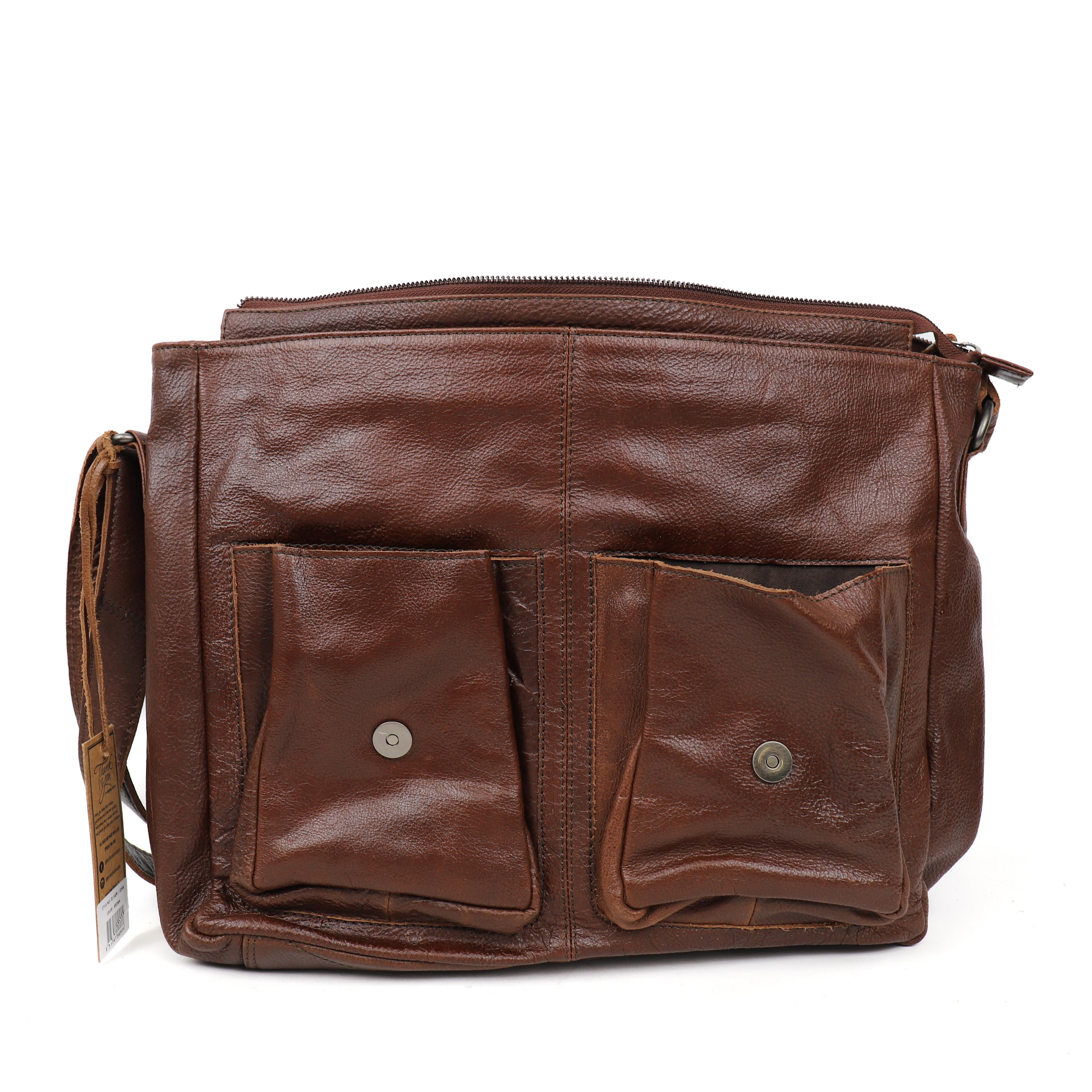 Shoulder bag 'John' brown/stripe