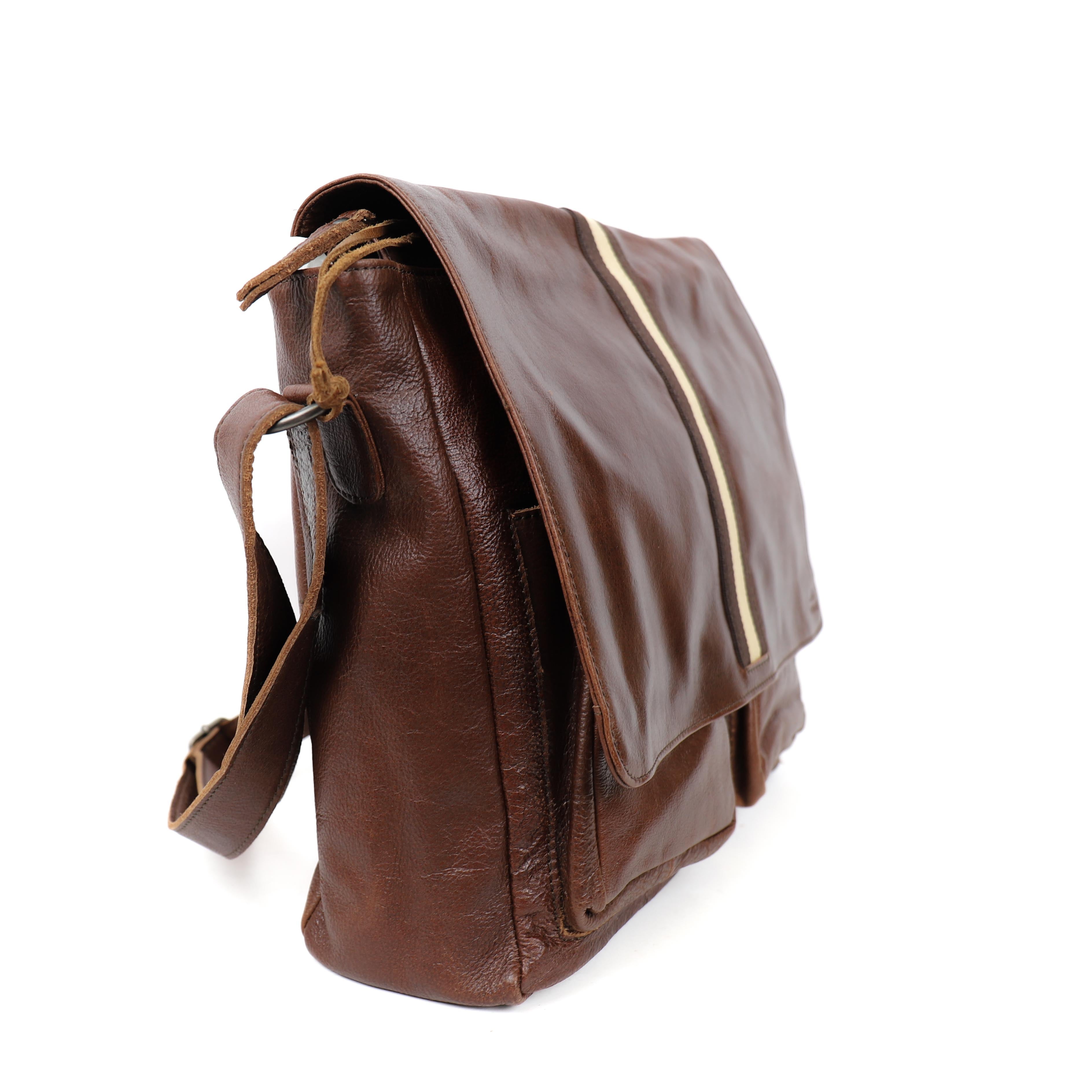 Shoulder bag 'John' brown/stripe