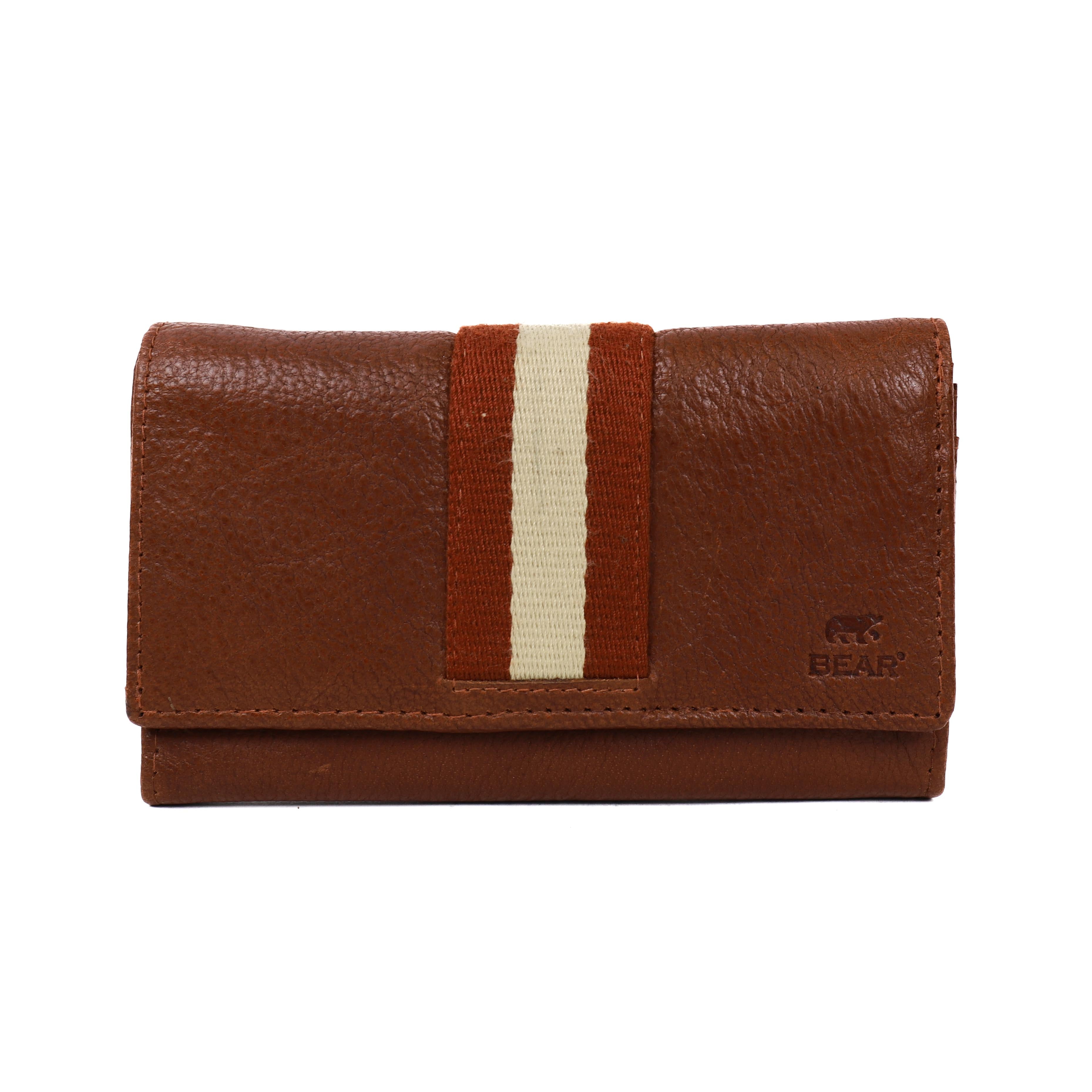 Wrap wallet 'Sweety' XL cognac/stripe