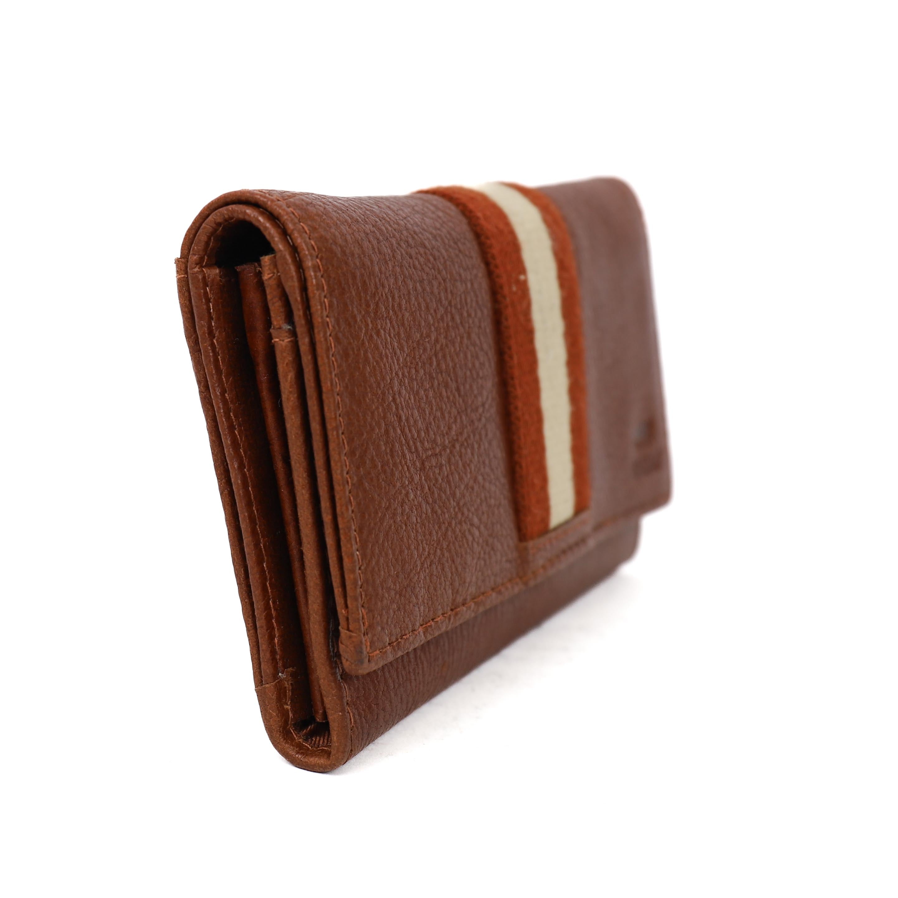 Wrap wallet 'Sweety' XL cognac/stripe