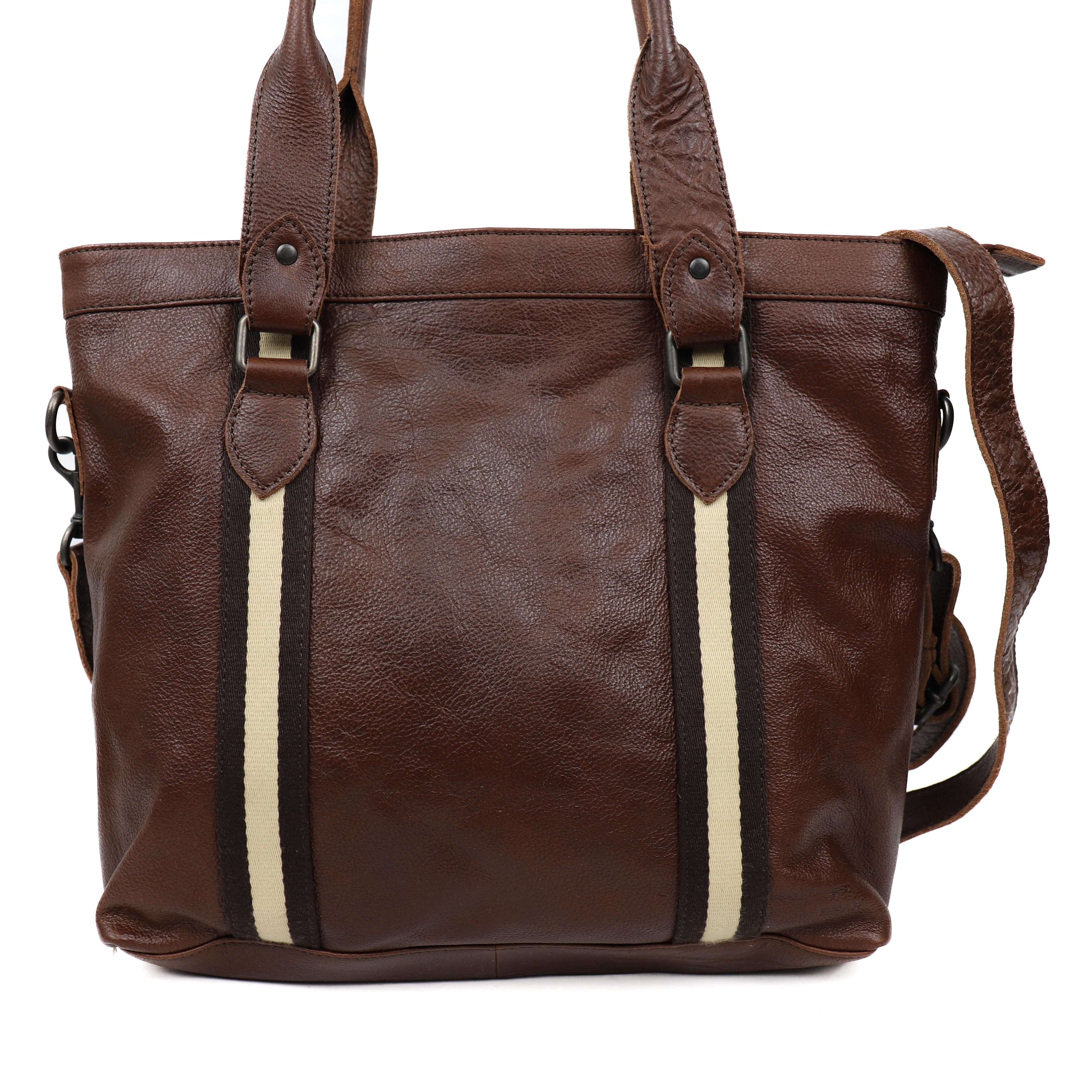 Hand/shoulder bag 'Tygo' brown/stripe