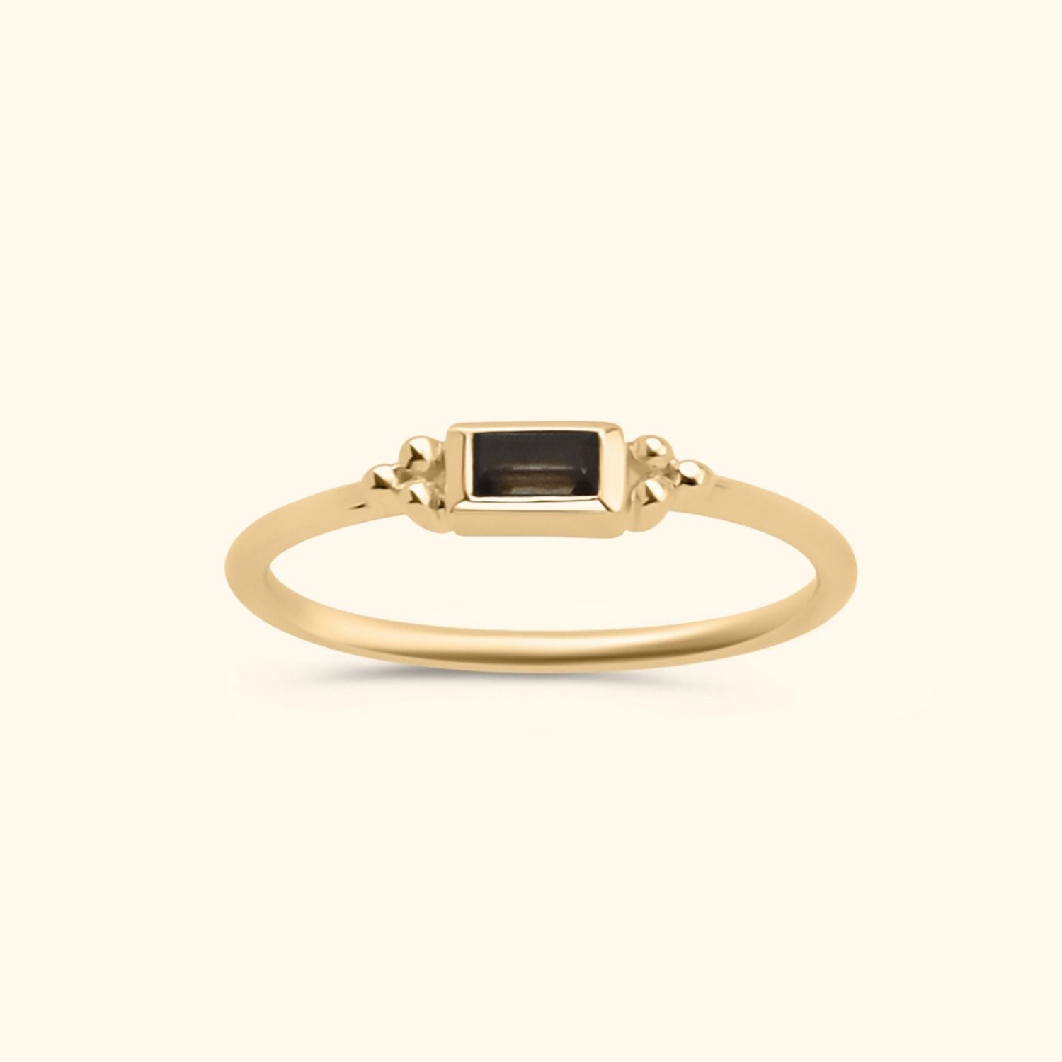 Louise Smoky Baguette ring