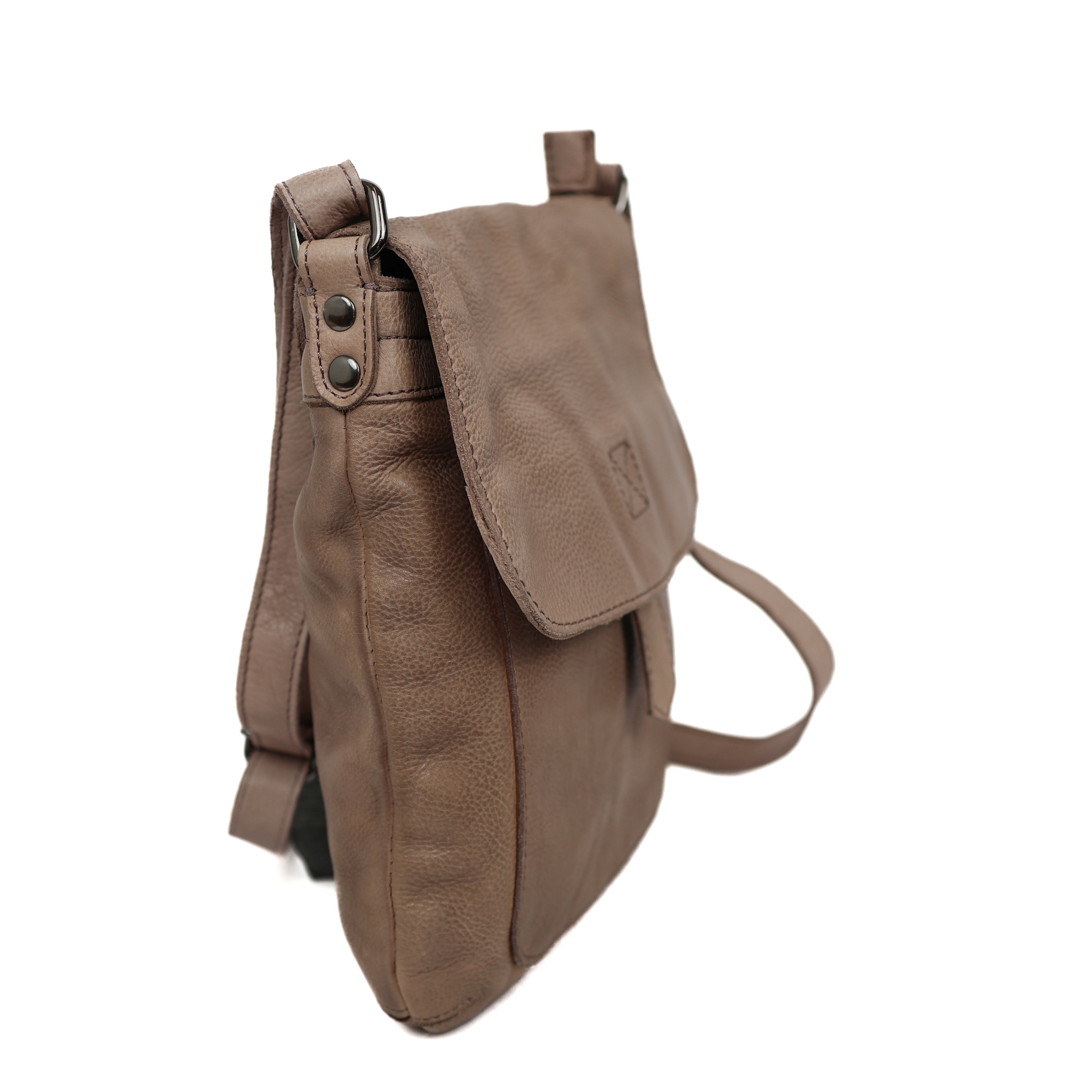 Schoudertas met flap 'Jip' taupe