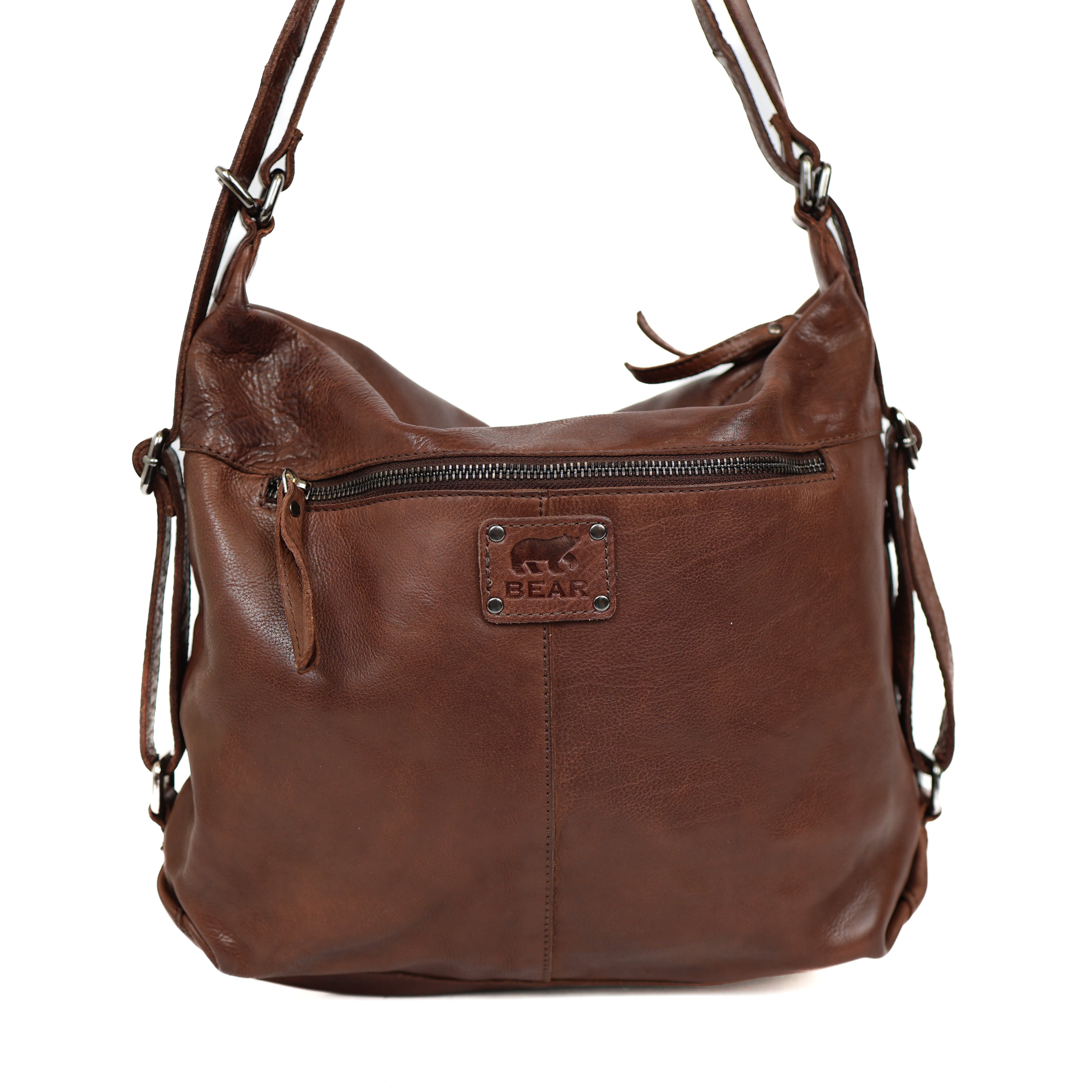 Backpack/handbag 'Veerle' dark brown