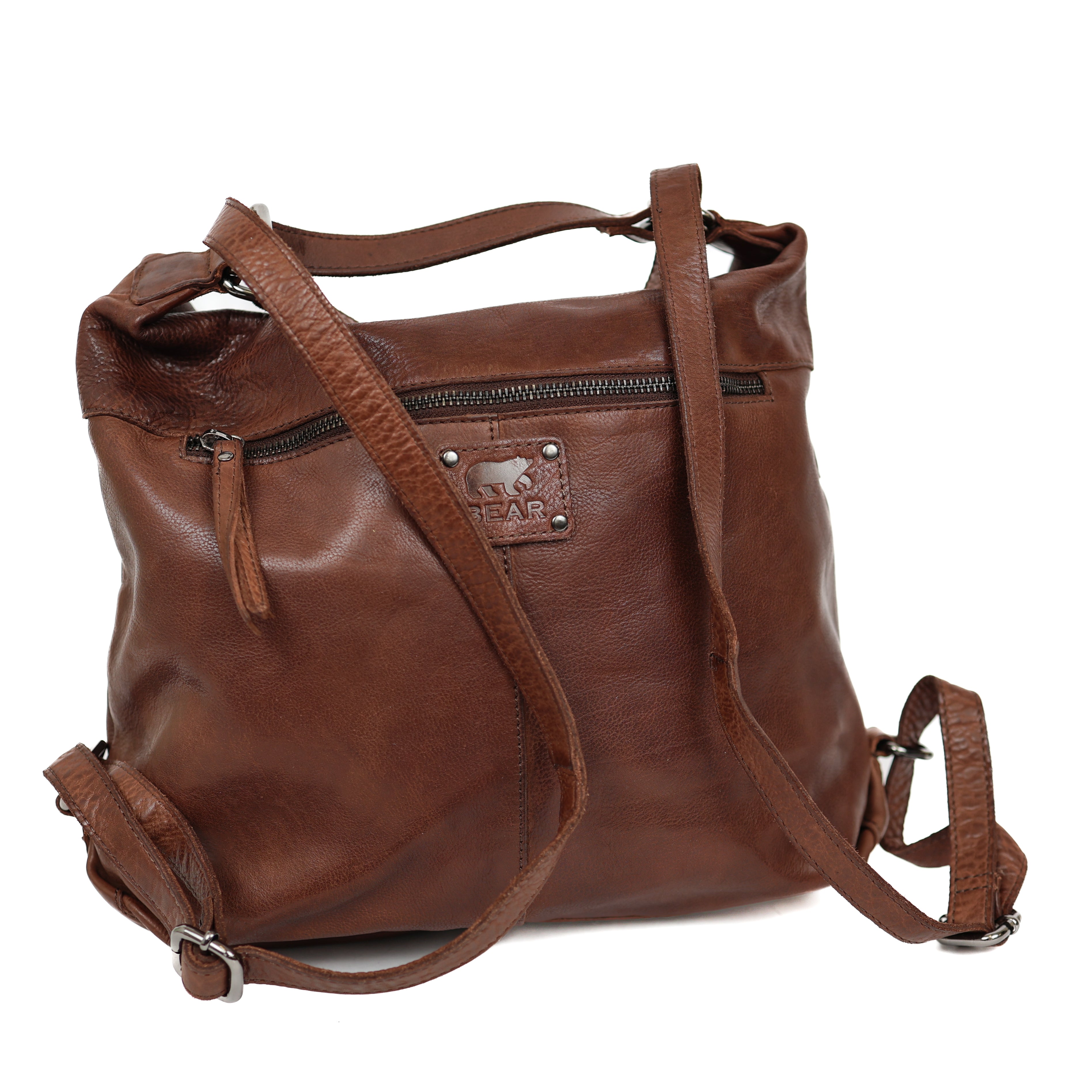 Backpack/handbag 'Veerle' dark brown